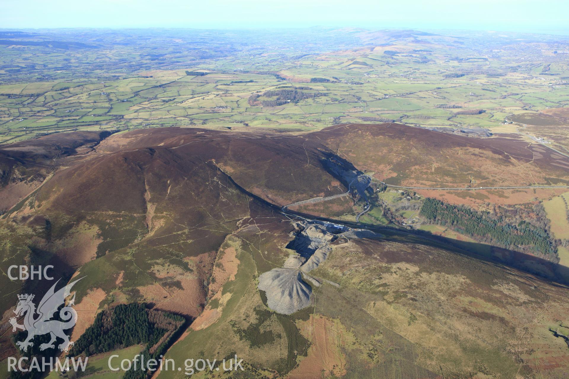 RCAHMW colour oblique photograph of Clogau slate quarry. Taken by Toby Driver on 08/02/2011.