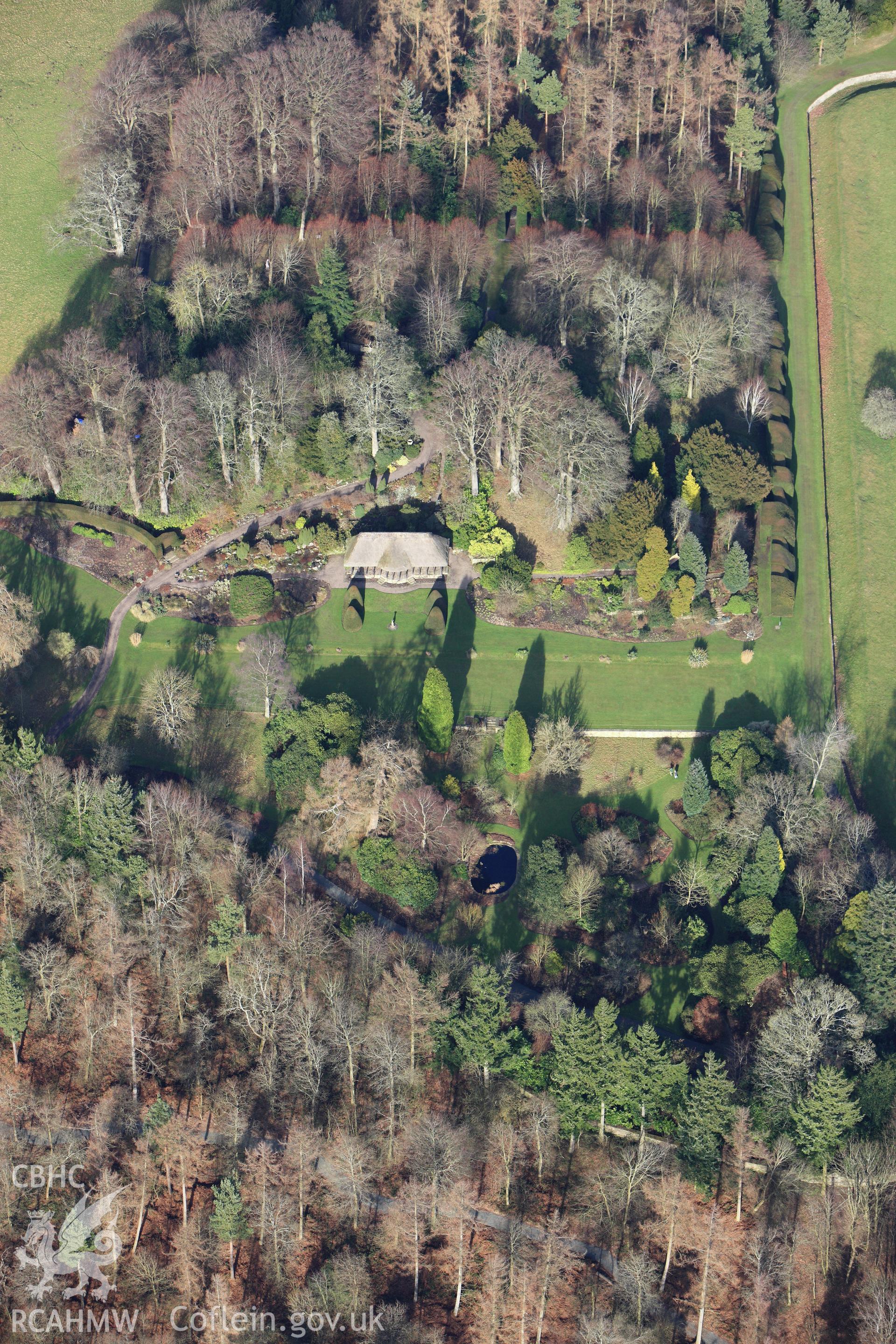 RCAHMW colour oblique photograph of Hawk House, Chirk Castle. Taken by Toby Driver on 08/02/2011.