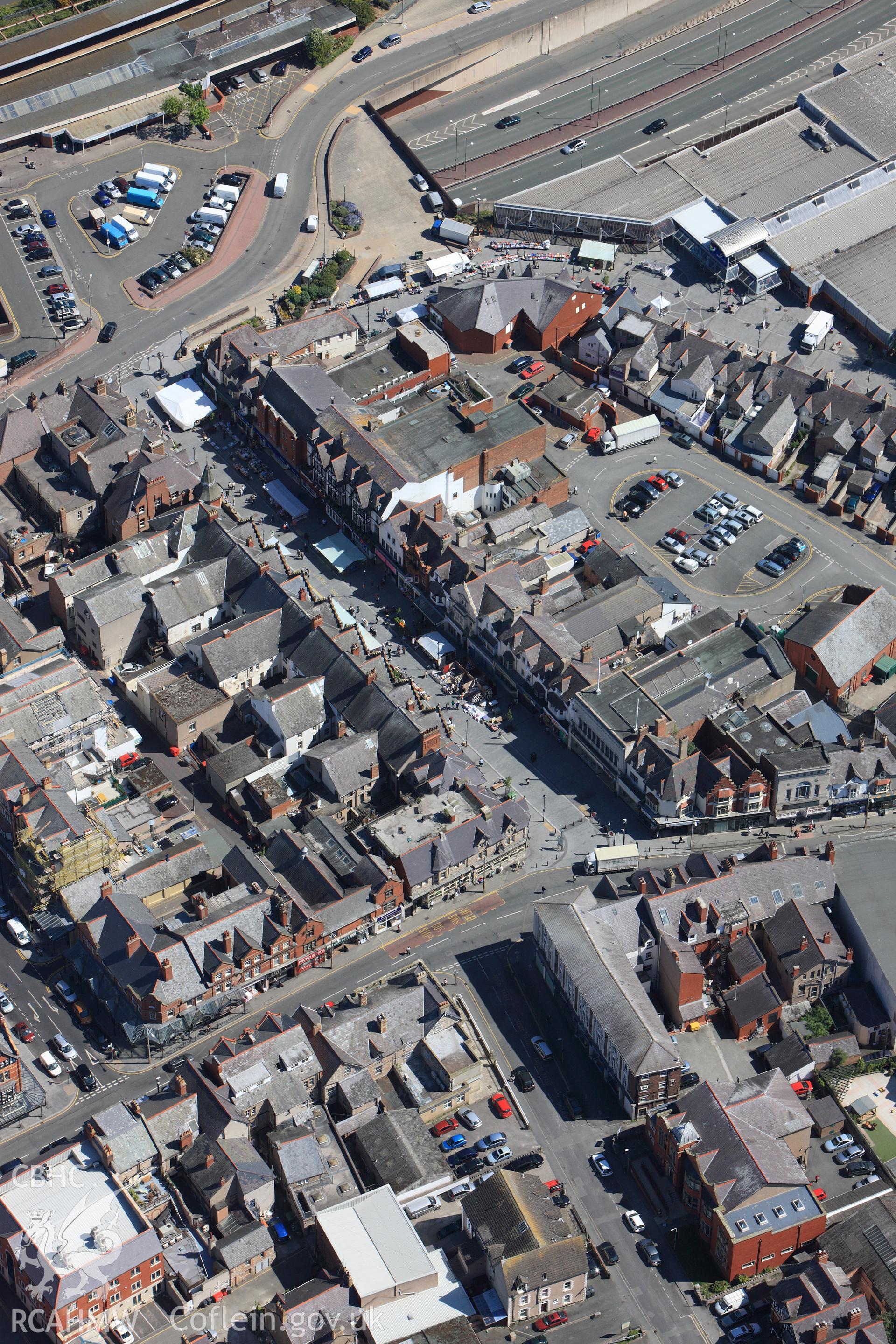 RCAHMW colour oblique photograph of Colwyn Bay Street Market, Station Road. Taken by Toby Driver on 03/05/2011.