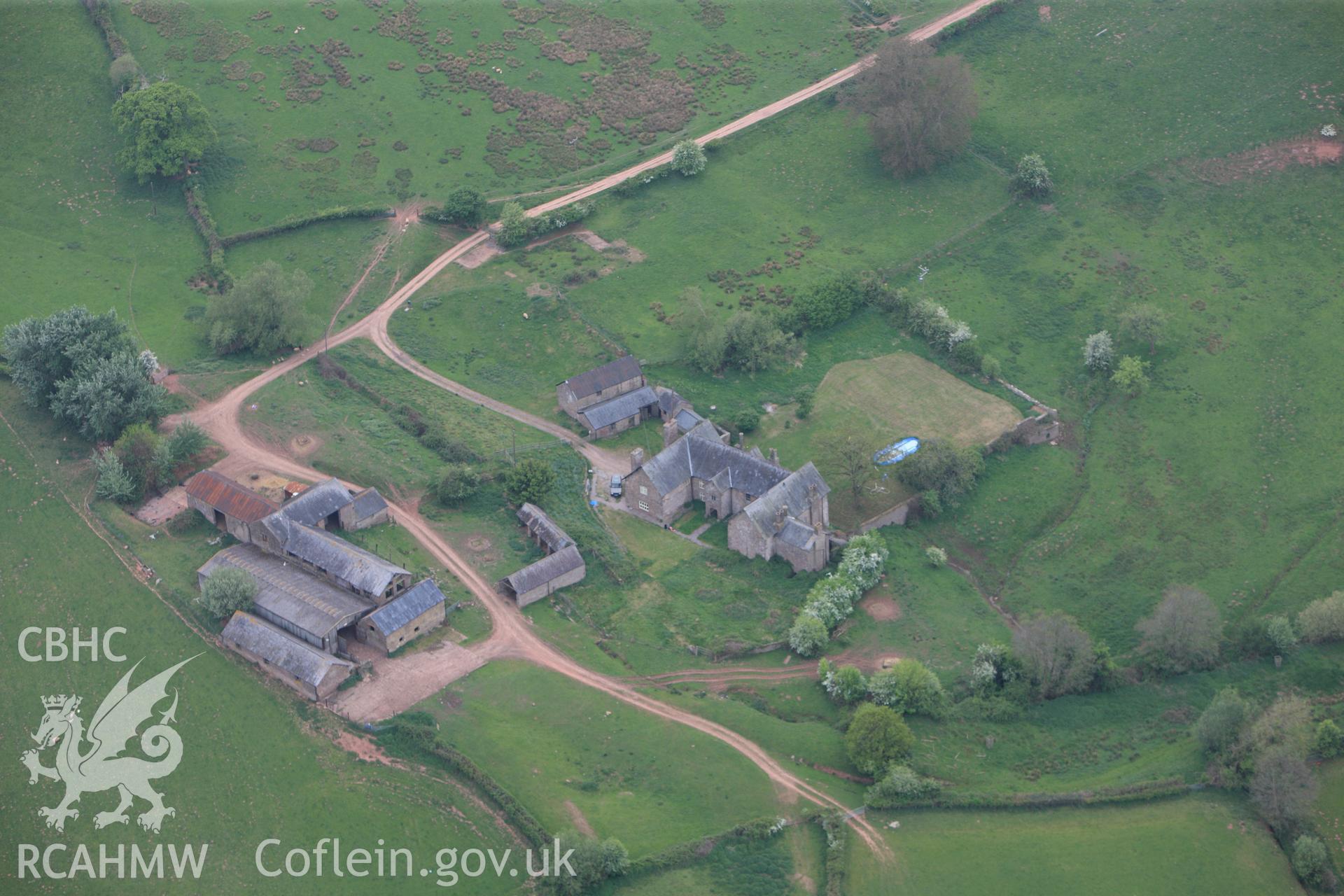 RCAHMW colour oblique photograph of Lower Dyffryn House. Taken by Toby Driver on 26/04/2011.