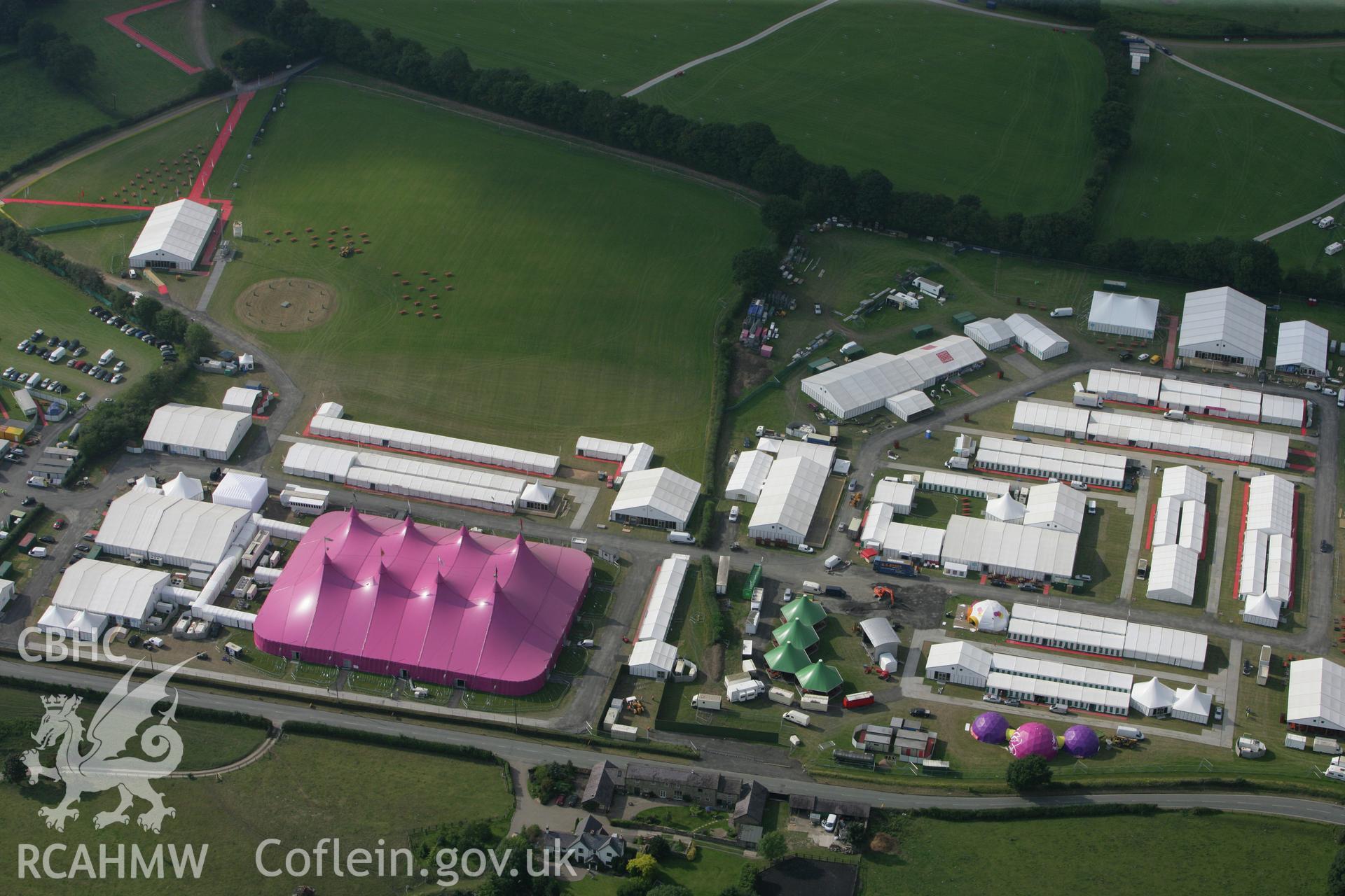 RCAHMW colour oblique photograph of The National Eisteddfod, 2011. Taken by Toby Driver and Oliver Davies on 27/07/2011.