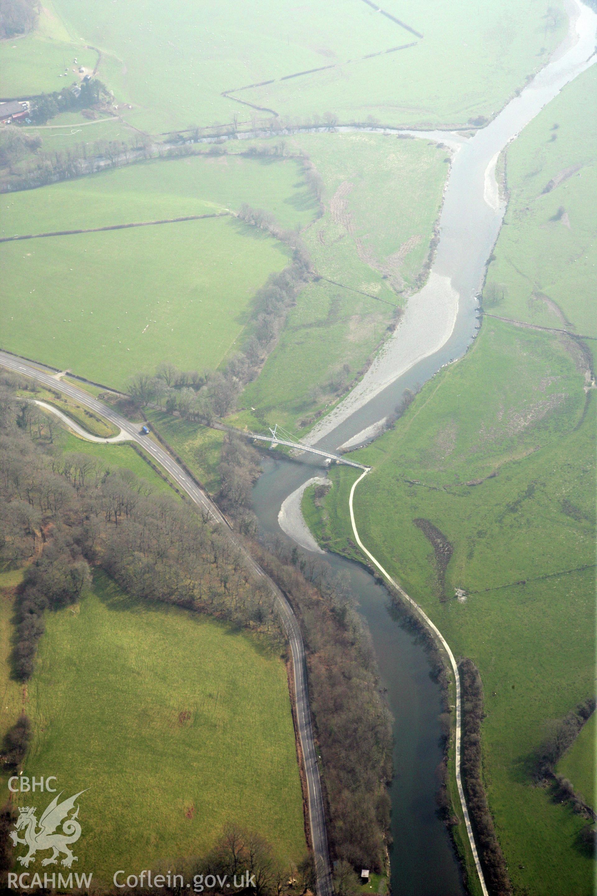 RCAHMW colour oblique photograph of Dyfi Bridge. Taken by Toby Driver on 25/03/2011.