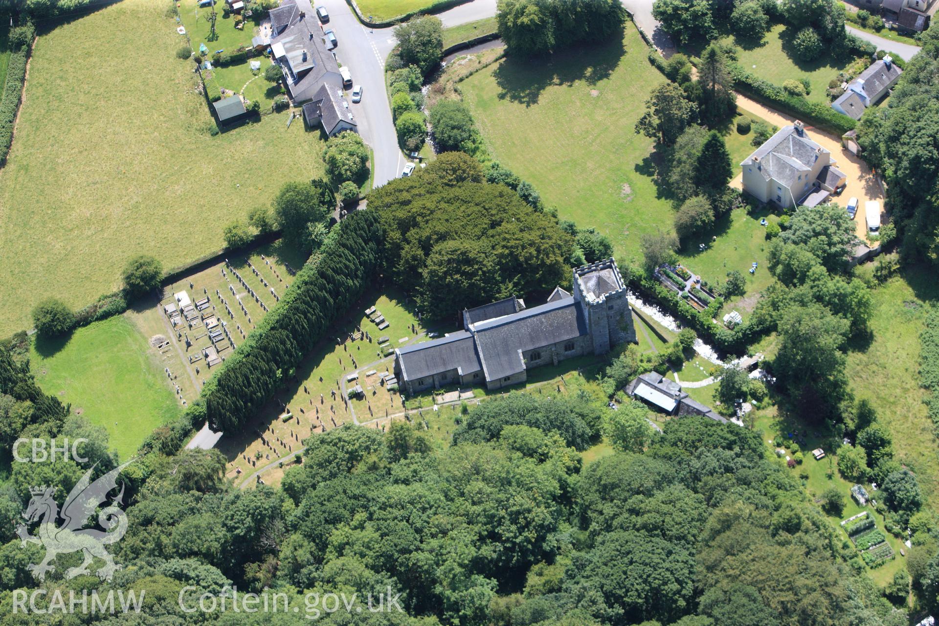 RCAHMW colour oblique photograph of St Brynach's Church, Nevern. Taken by Toby Driver and Oliver Davies on 28/06/2011.