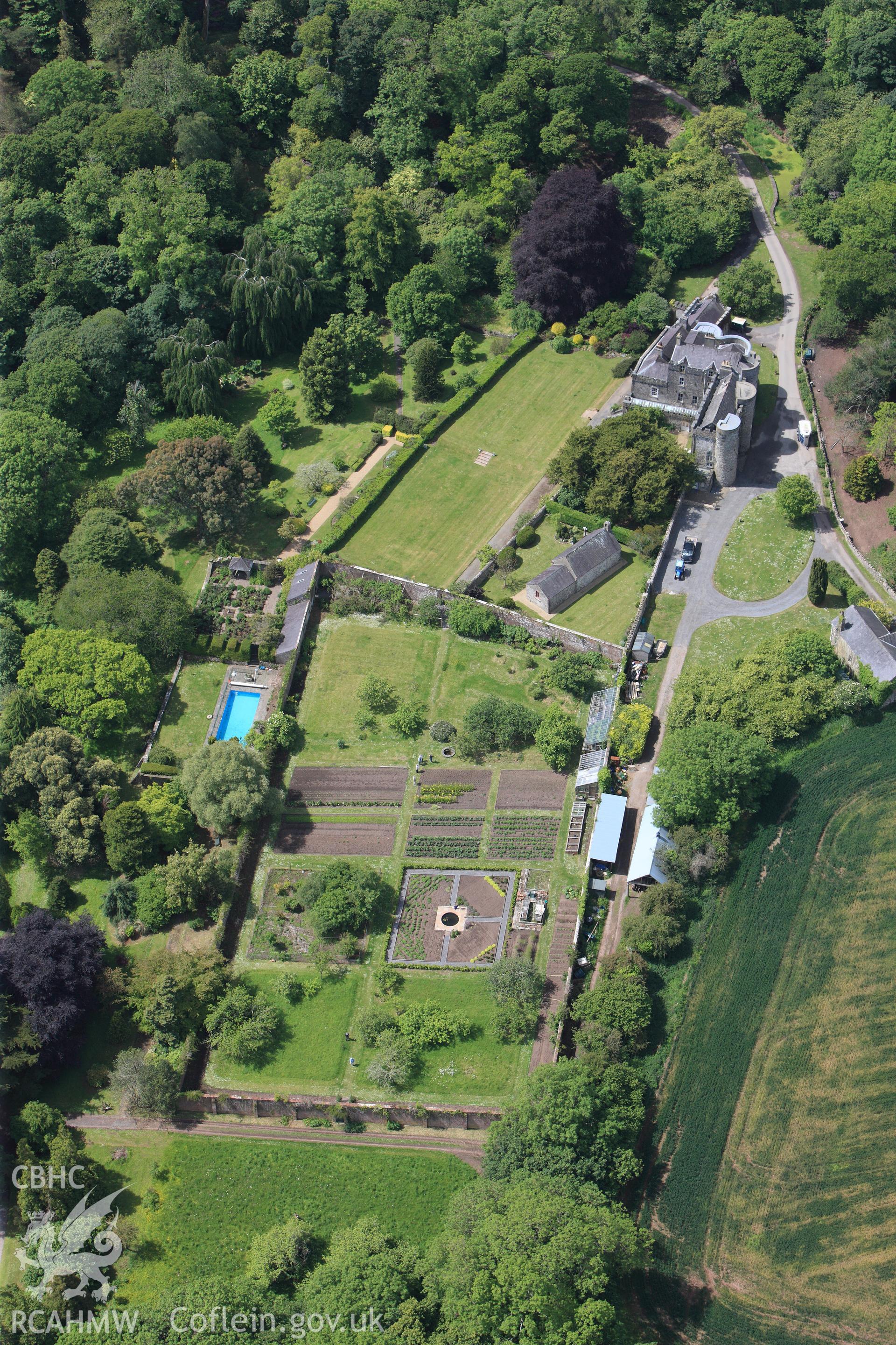 RCAHMW colour oblique photograph of Upton Castle. Taken by Toby Driver on 24/05/2011.