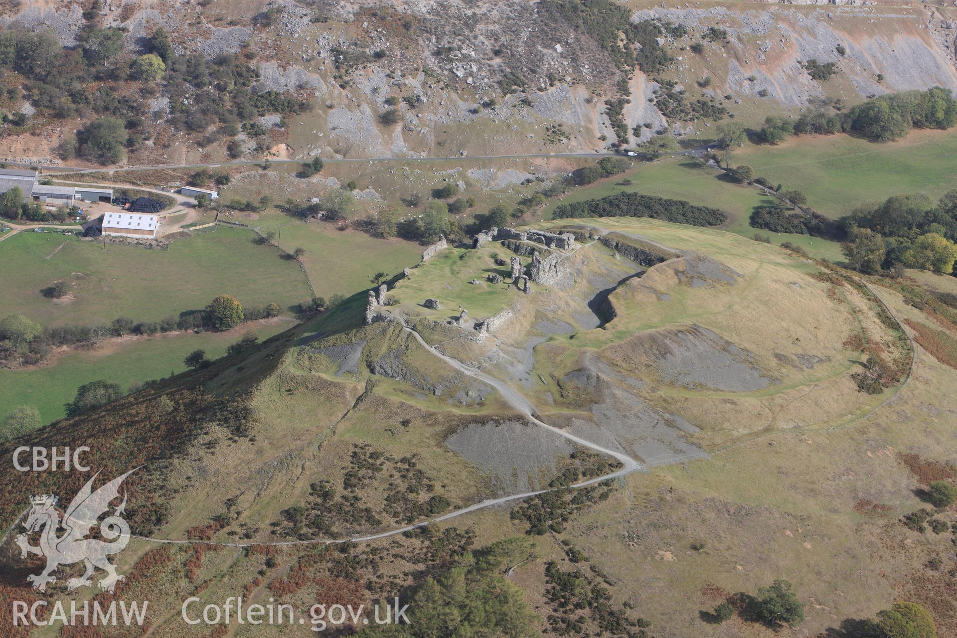 RCAHMW colour oblique photograph of Castell Dinas Bran. Taken by Toby Driver on 04/10/2011.