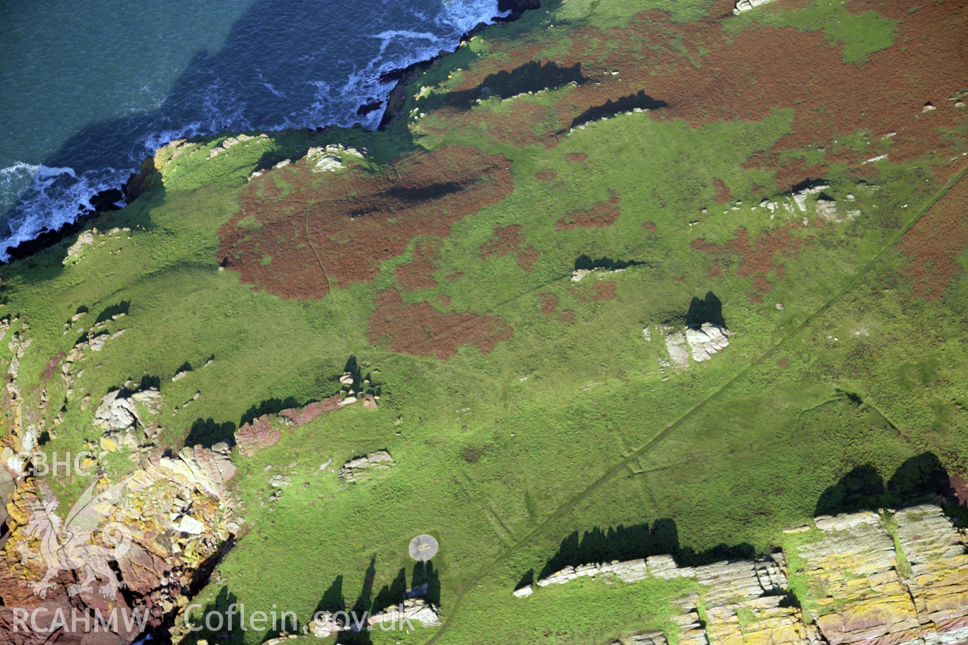 RCAHMW colour oblique photograph of field system, Skokholm Island. Taken by O. Davies & T. Driver on 22/11/2013.