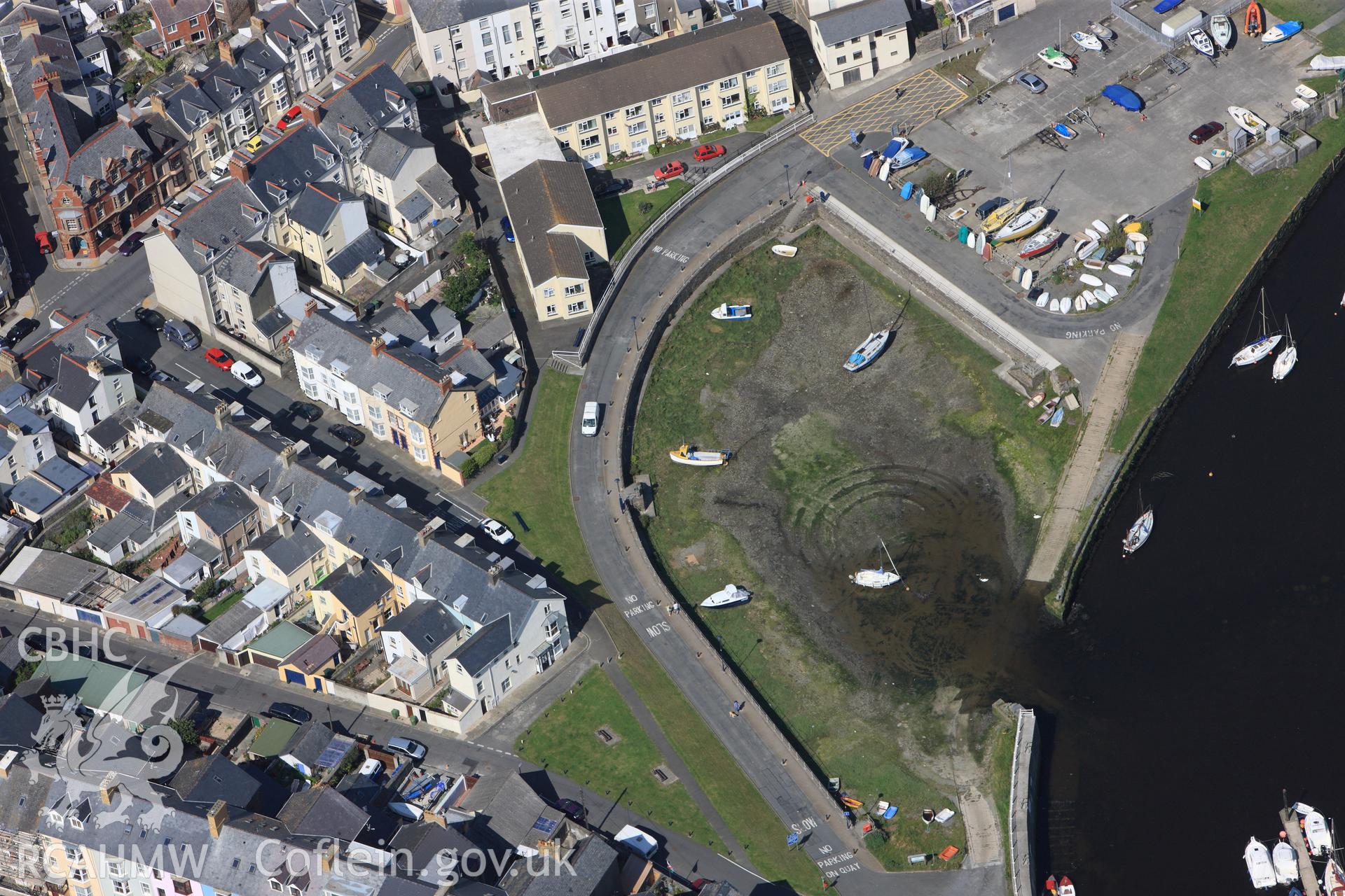 RCAHMW colour oblique photograph of Aberystwyth harbour. Taken by Toby Driver and Oliver Davies on 28/06/2011.
