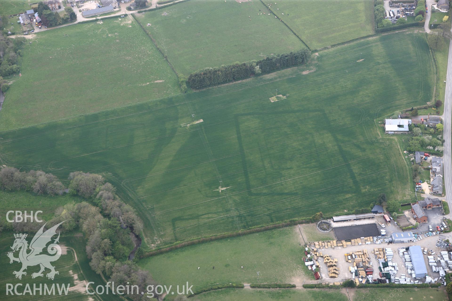 RCAHMW colour oblique photograph of Broad Heath Roman villa. Taken by Toby Driver on 26/04/2011.
