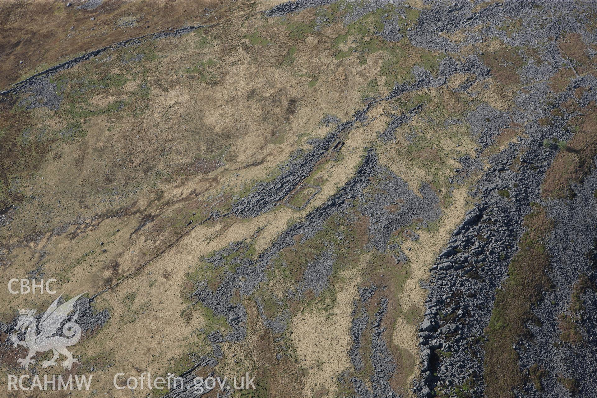 RCAHMW colour oblique photograph of Upper Cwm Twrch, Deserted Rural Settlement. Taken by Toby Driver on 08/04/2011.