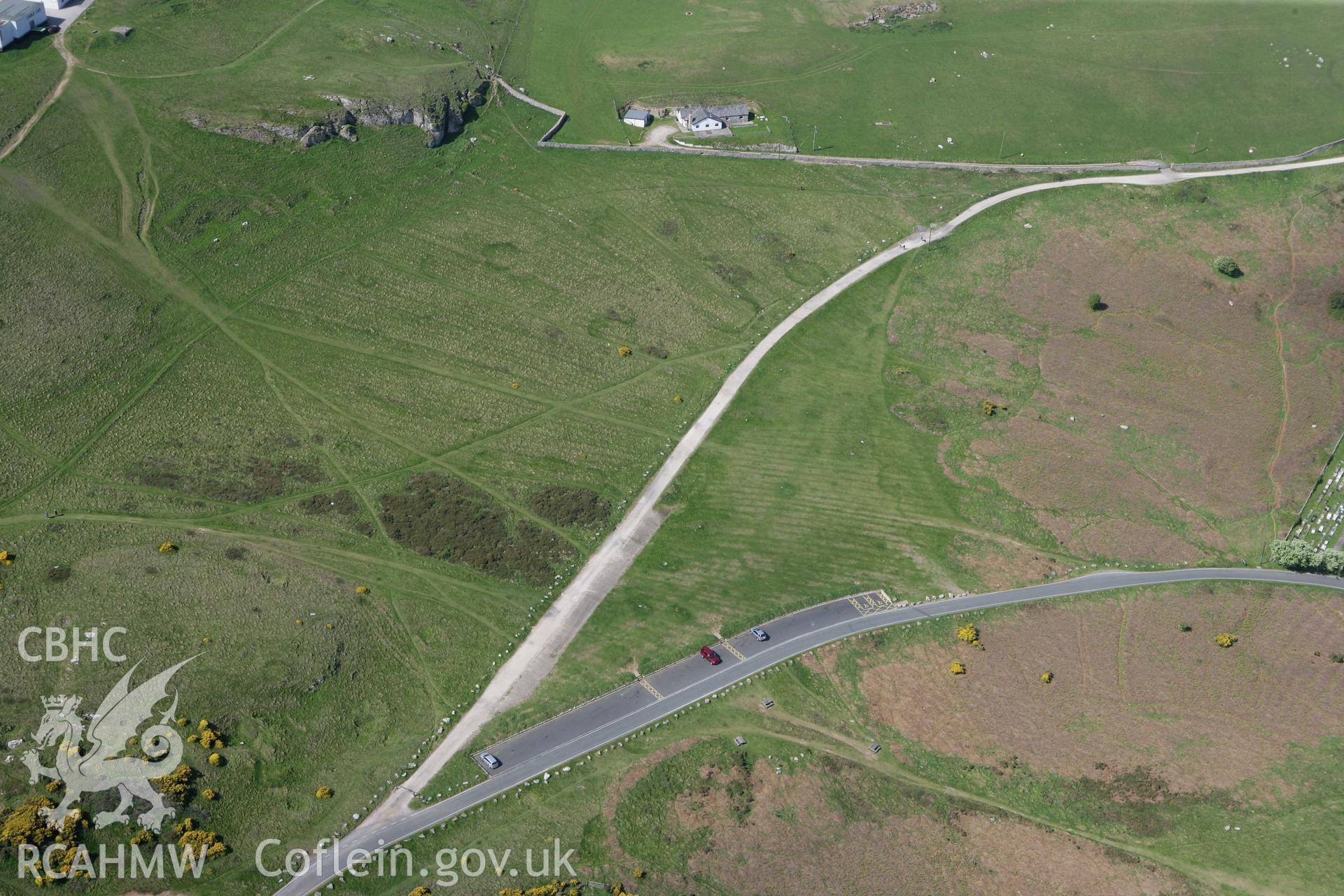 RCAHMW colour oblique photograph of Ridge and Furrow Field System, Great Orme. Taken by Toby Driver on 03/05/2011.