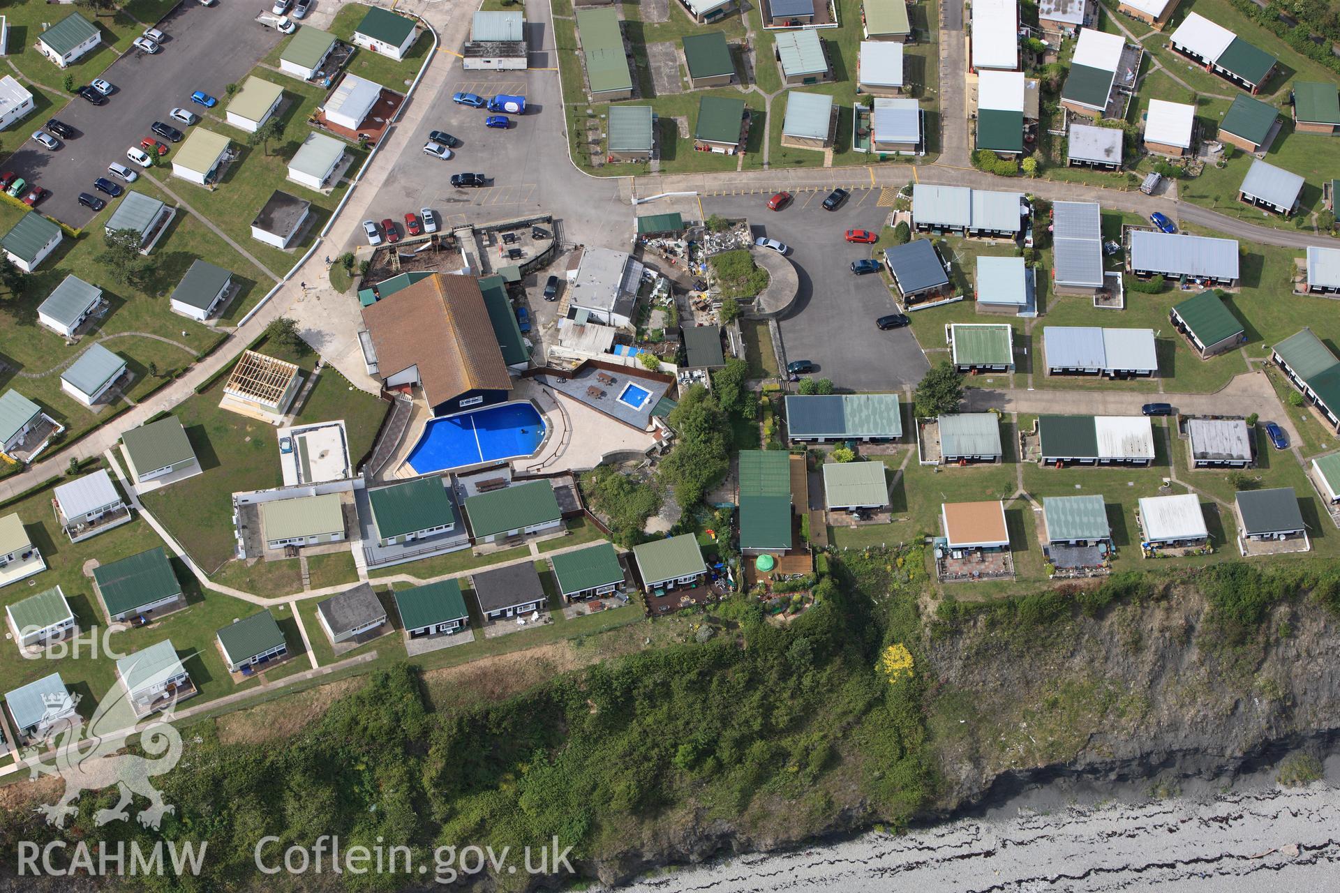 RCAHMW colour oblique photograph of Lavernock Point Holiday Camp. Taken by Toby Driver on 13/06/2011.