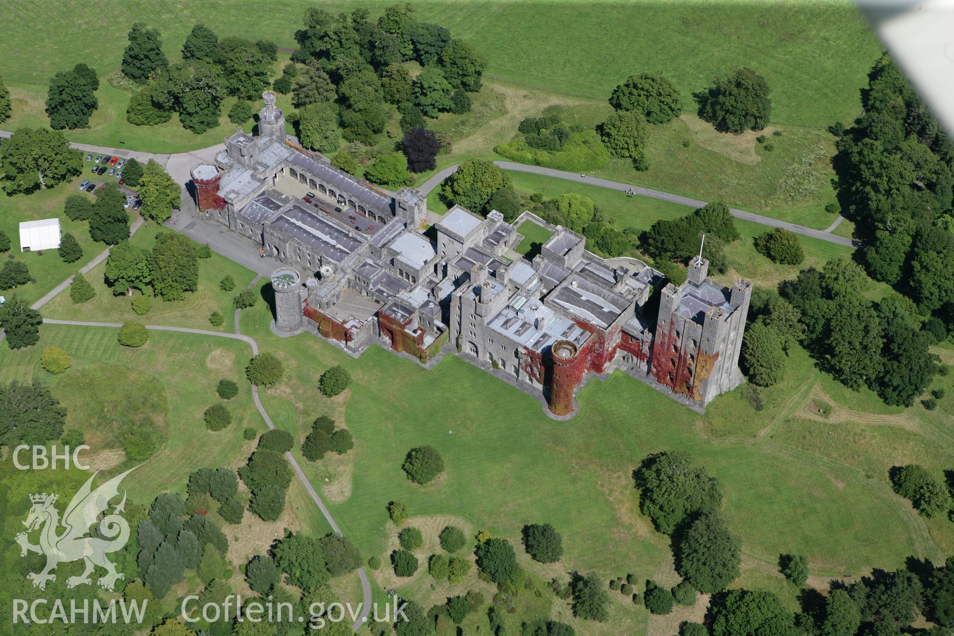 RCAHMW colour oblique photograph of Penrhyn Castle, Bangor. Taken by Toby Driver on 20/07/2011.