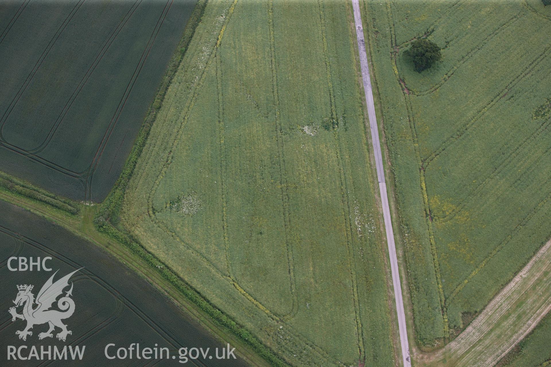 RCAHMW colour oblique photograph of Croes Carn Einion Roman villa. Taken by Toby Driver on 13/06/2011.