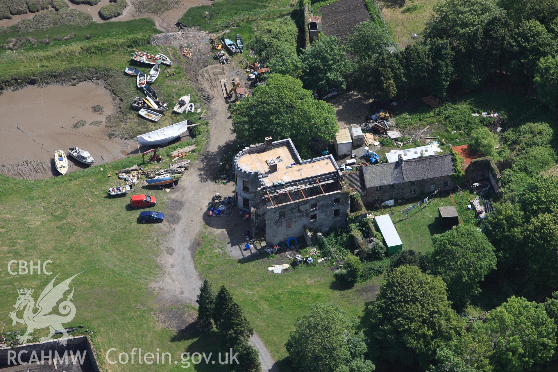 RCAHMW colour oblique photograph of Landshipping house, Martlewy. Taken by Toby Driver on 24/05/2011.