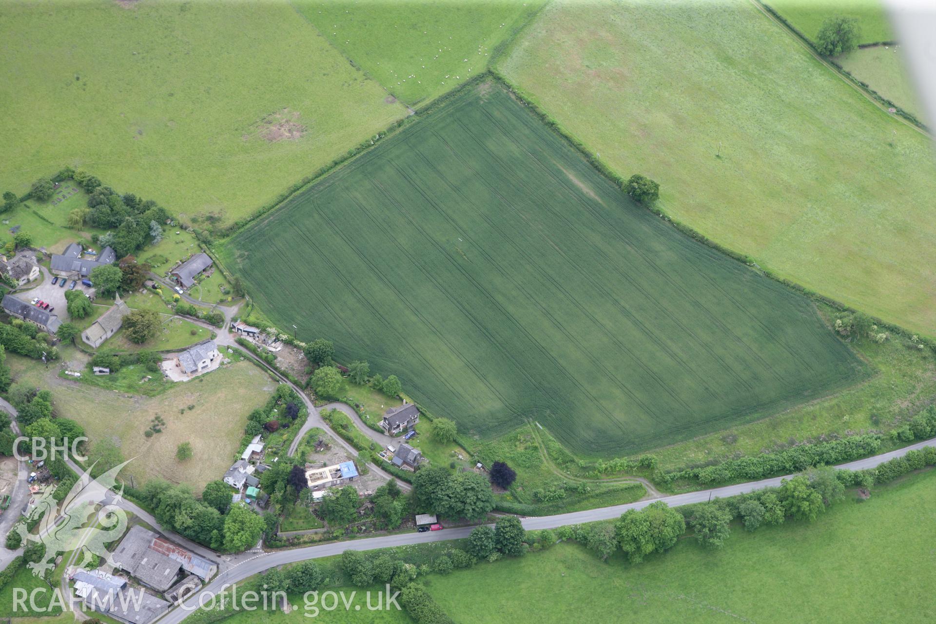 RCAHMW colour oblique photograph of Discoed Mound. Taken by Toby Driver on 13/06/2011.