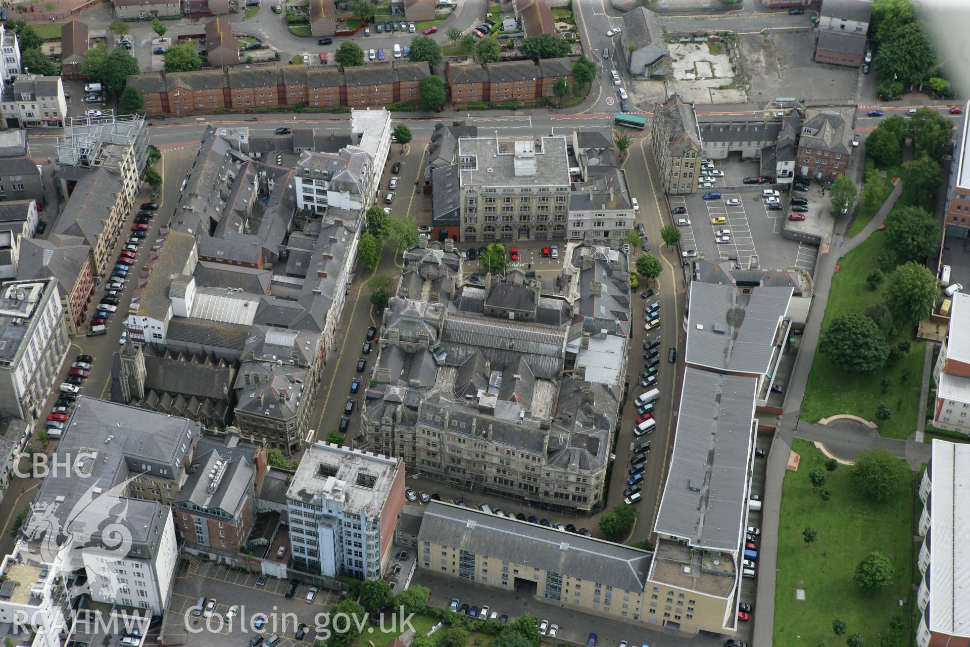 RCAHMW colour oblique photograph of Mount Stuart Square, Butetown. Taken by Toby Driver on 13/06/2011.