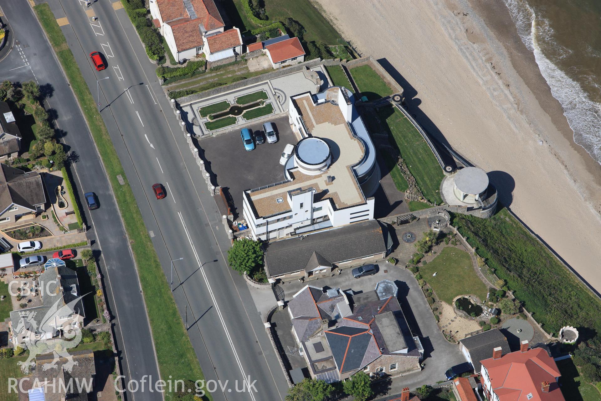 RCAHMW colour oblique photograph of Villa Marina (Condover House), Colwyn Road, Llandudno. Taken by Toby Driver on 03/05/2011.