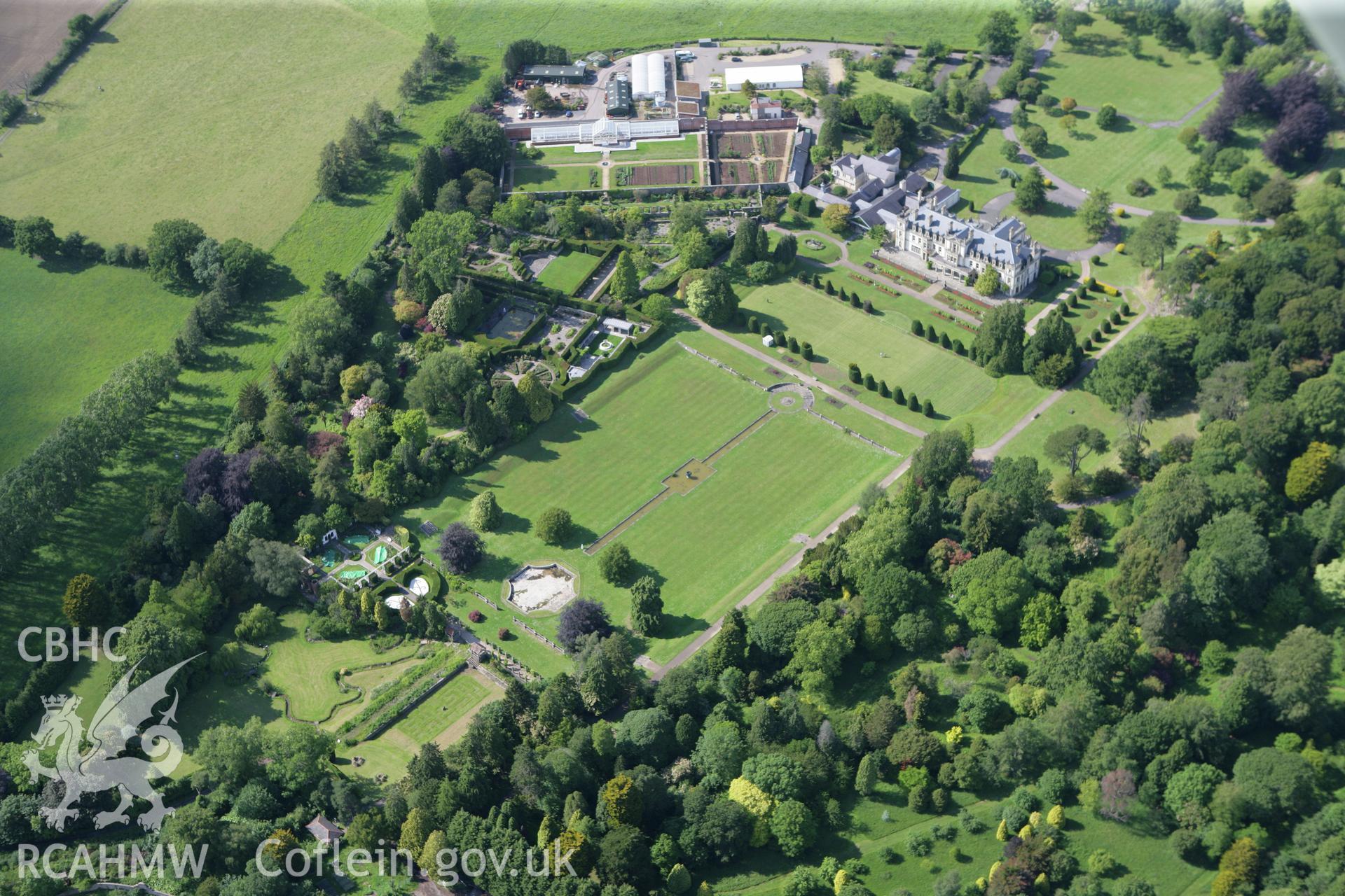 RCAHMW colour oblique photograph of Dyffryn House. Taken by Toby Driver on 13/06/2011.