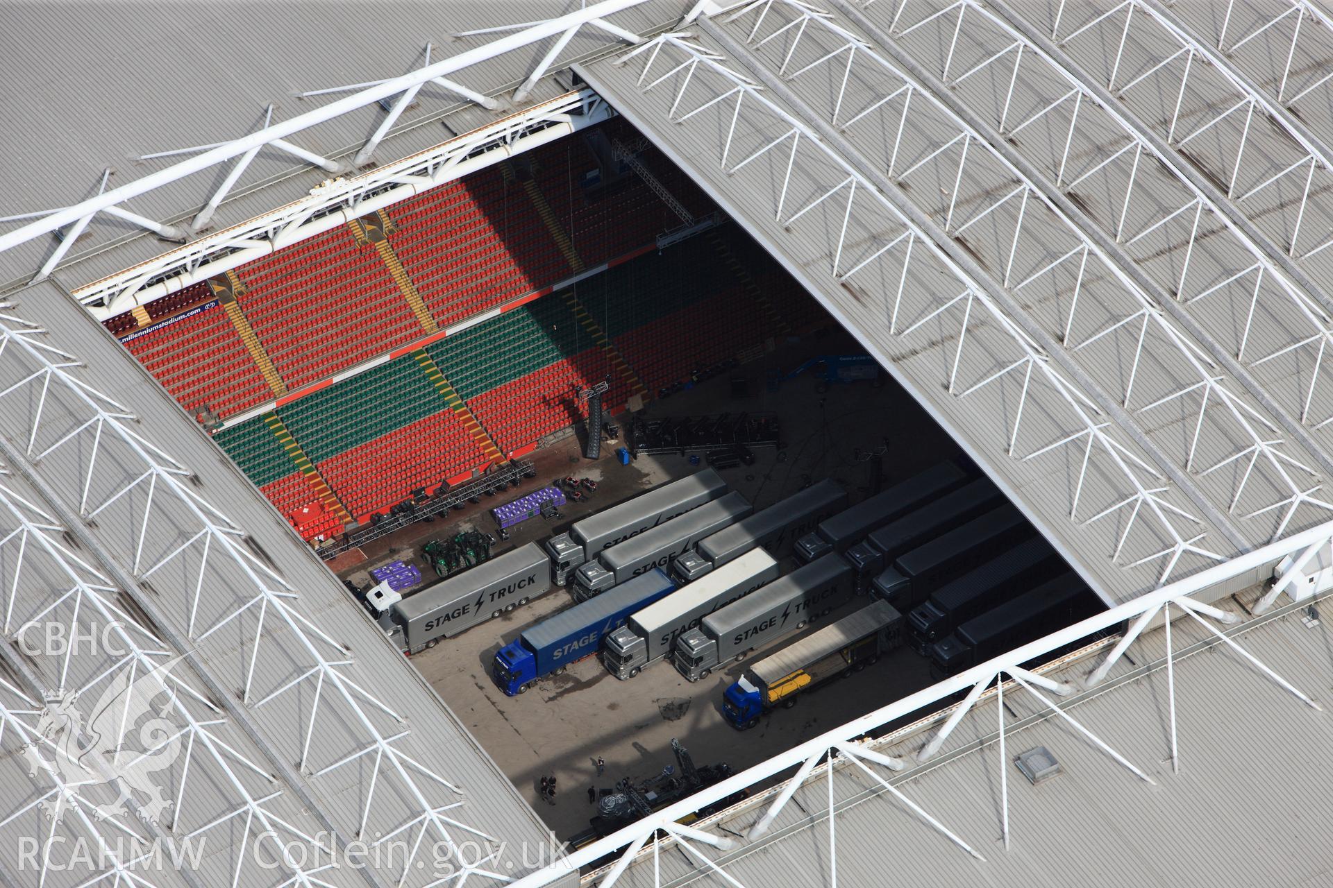 RCAHMW colour oblique photograph of Cardiff Millennium Stadium. Taken by Toby Driver on 13/06/2011.