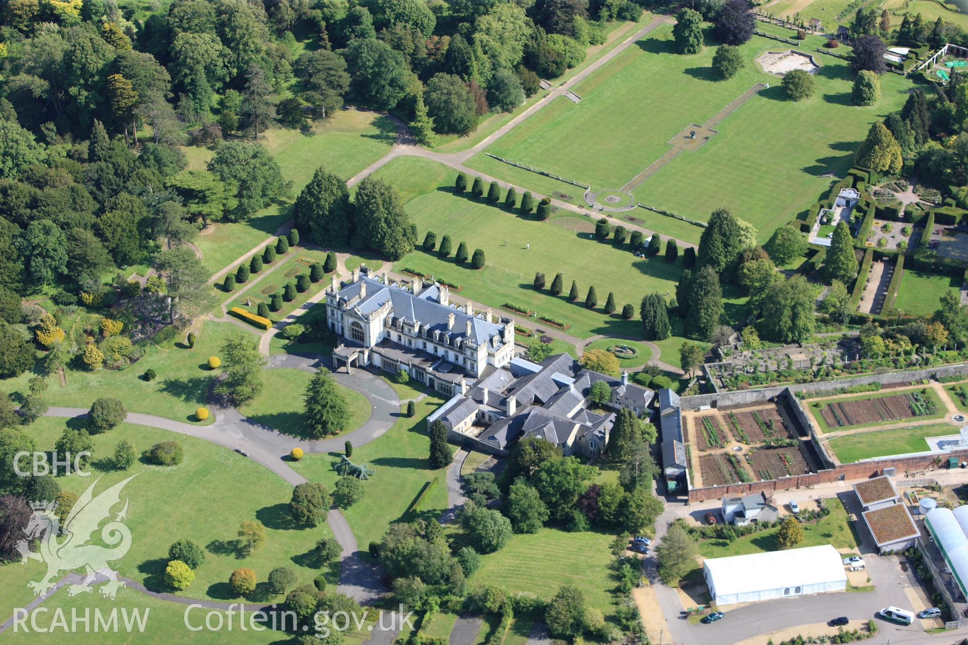 RCAHMW colour oblique photograph of Dyffryn House. Taken by Toby Driver on 13/06/2011.