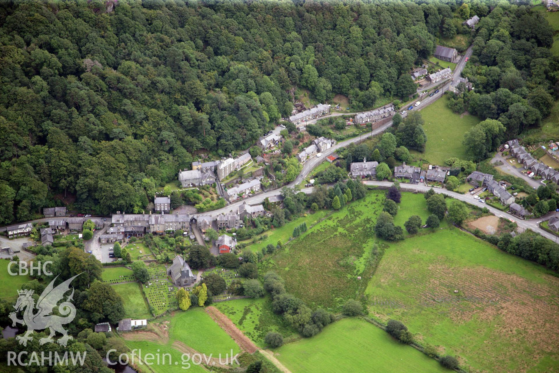 RCAHMW colour oblique photograph of St Twrog's Church, Maentwrog. Taken by Toby Driver on 17/08/2011.