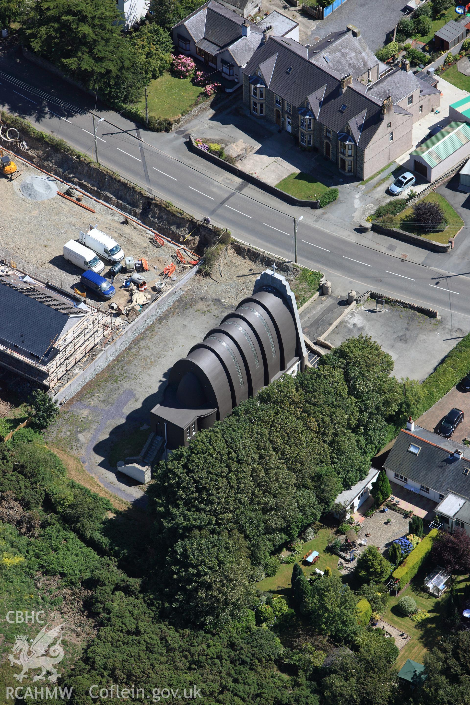 RCAHMW colour oblique photograph of Church of Our Lady Star of the Sea, Amlwch. Taken by Toby Driver on 20/07/2011.