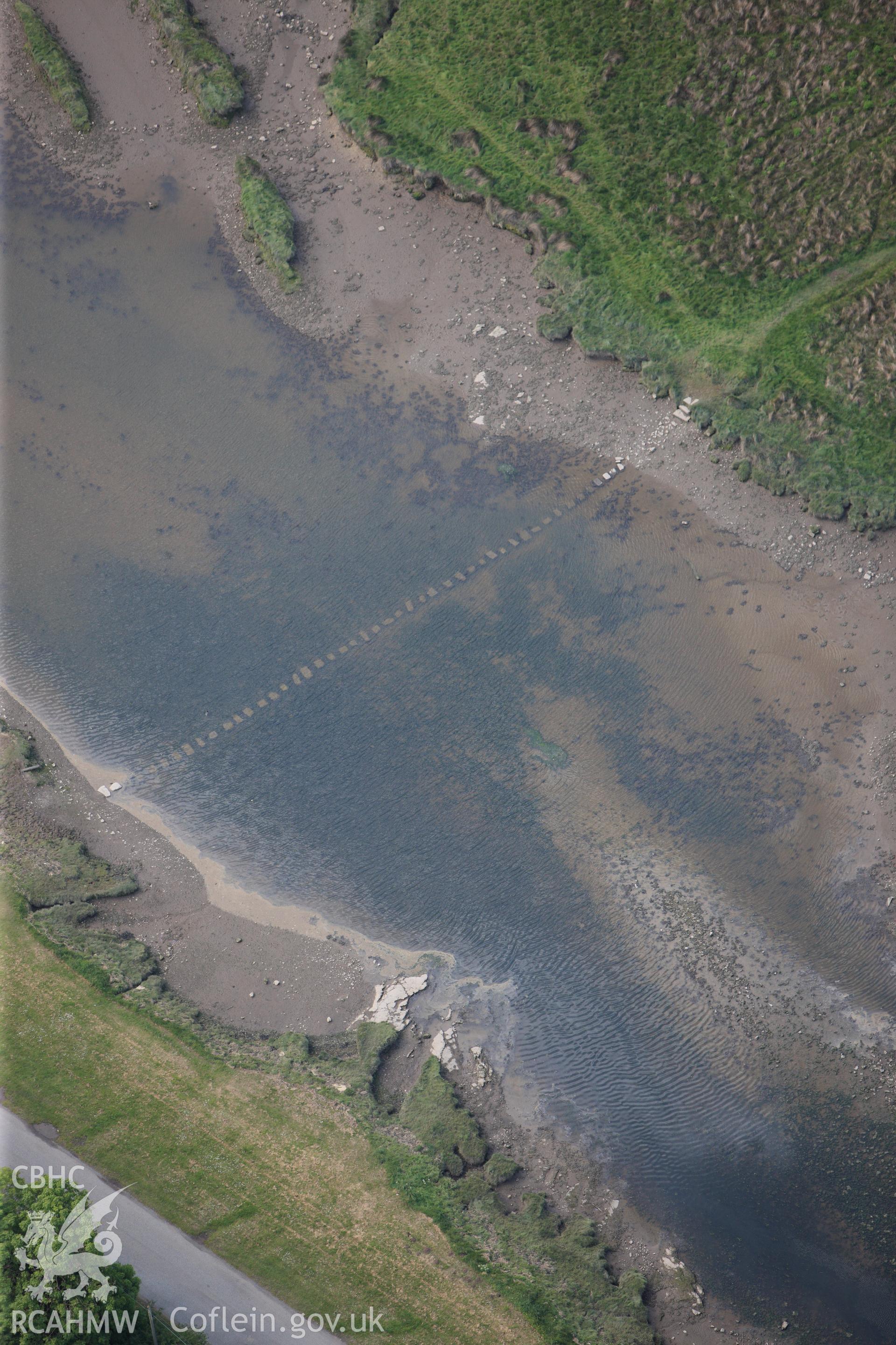 RCAHMW colour oblique photograph of Stepping stones north of Cresswell Quay. Taken by Toby Driver on 24/05/2011.