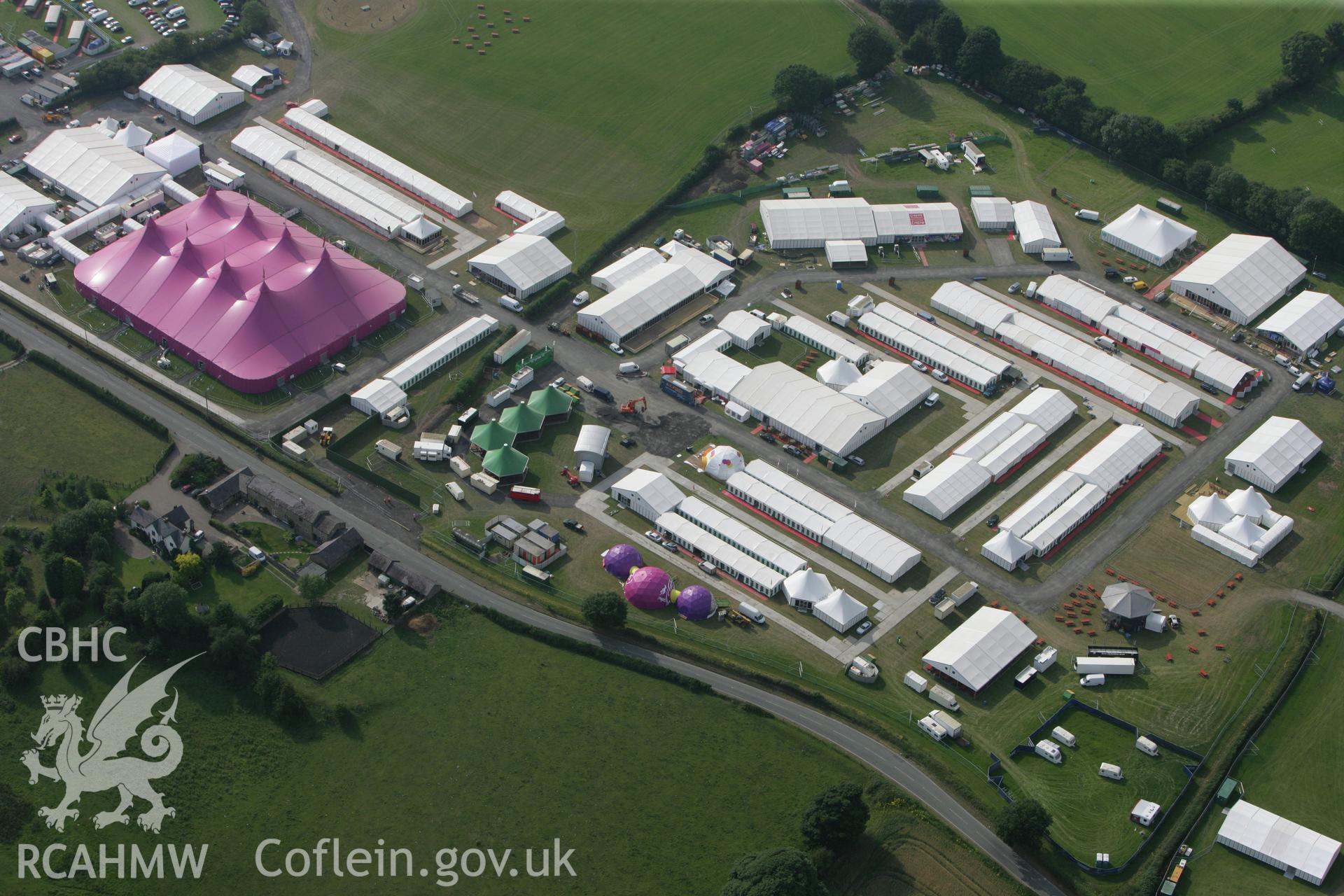 RCAHMW colour oblique photograph of The National Eisteddfod, 2011. Taken by Toby Driver and Oliver Davies on 27/07/2011.