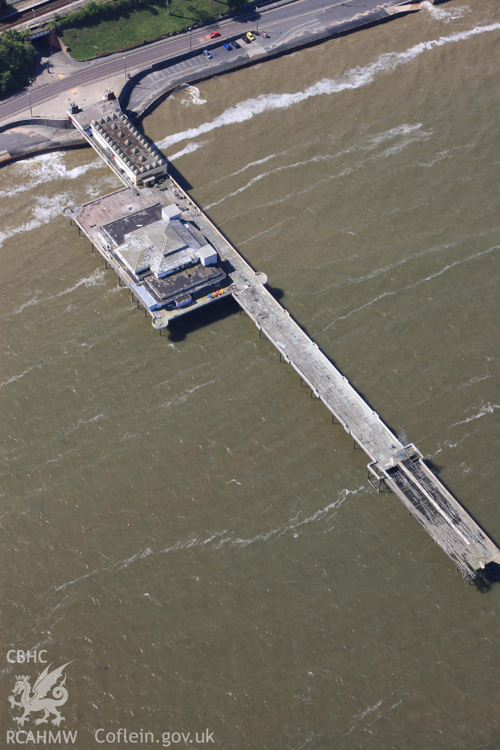RCAHMW colour oblique photograph of Victoria Pier and Pavillion, Colwyn Bay. Taken by Toby Driver on 03/05/2011.