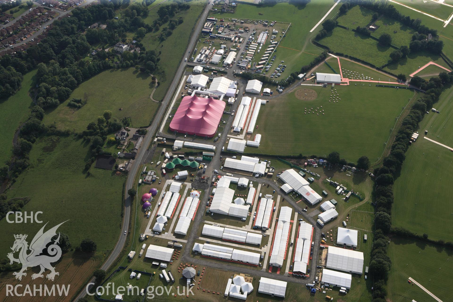 RCAHMW colour oblique photograph of The National Eisteddfod, 2011. Taken by Toby Driver and Oliver Davies on 27/07/2011.