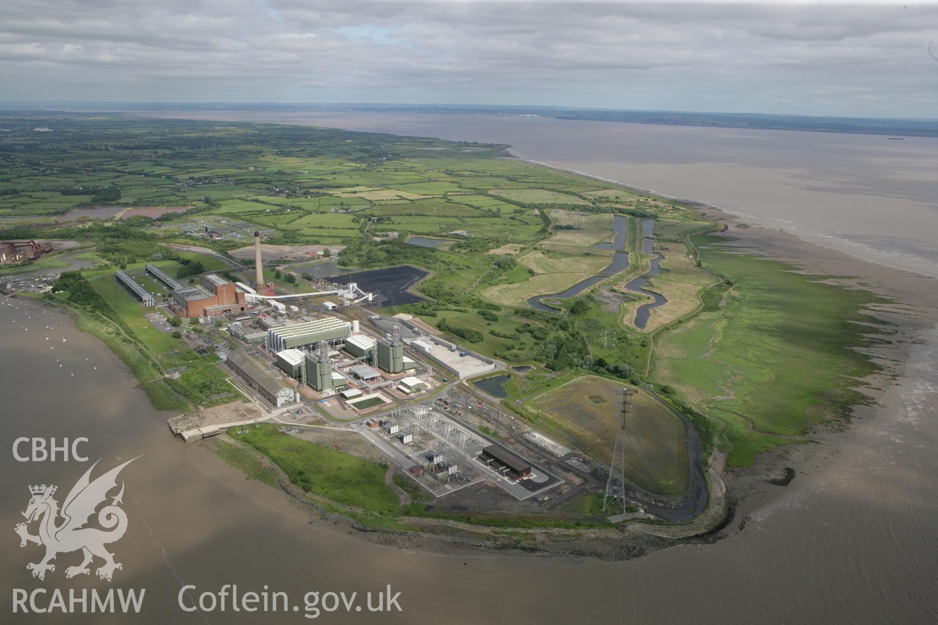 RCAHMW colour oblique photograph of Newport power station. Taken by Toby Driver on 13/06/2011.