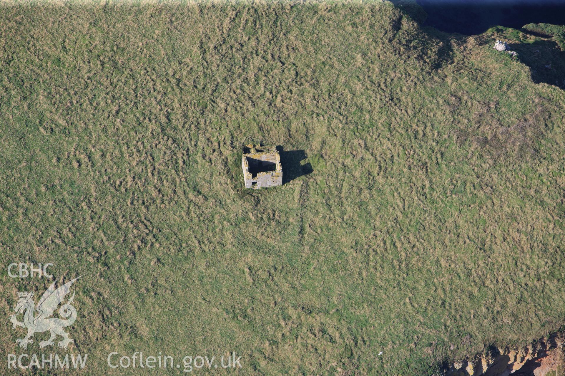 RCAHMW colour oblique photograph of chapel ruins, St Margaret's Island. Taken by Toby Driver and Oliver Davies on 28/09/2011.