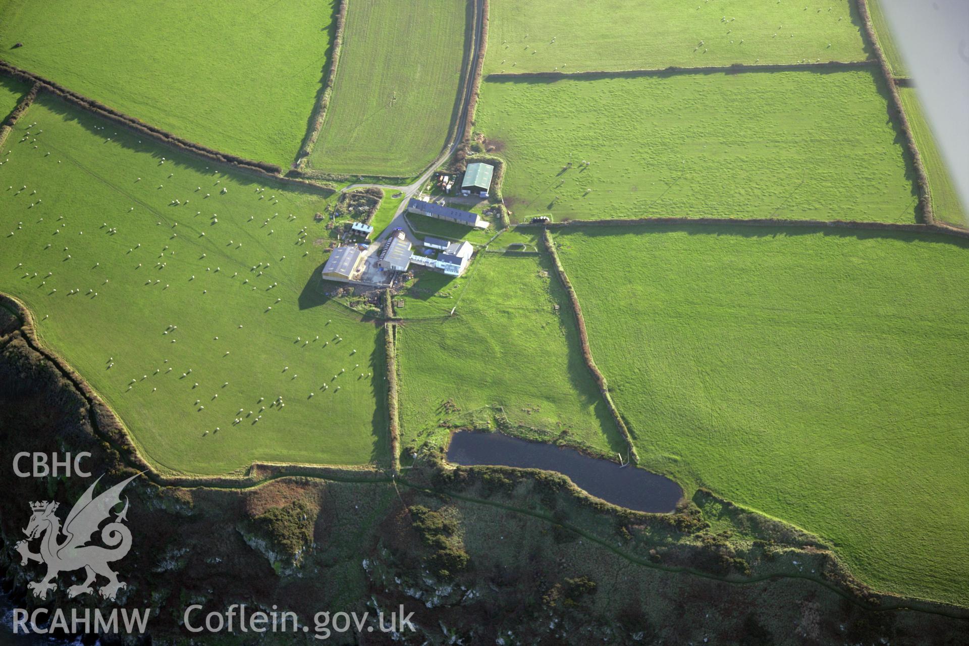 RCAHMW colour oblique photograph of East Hoook Farm, Marloes. Taken by O. Davies & T. Driver on 22/11/2013.