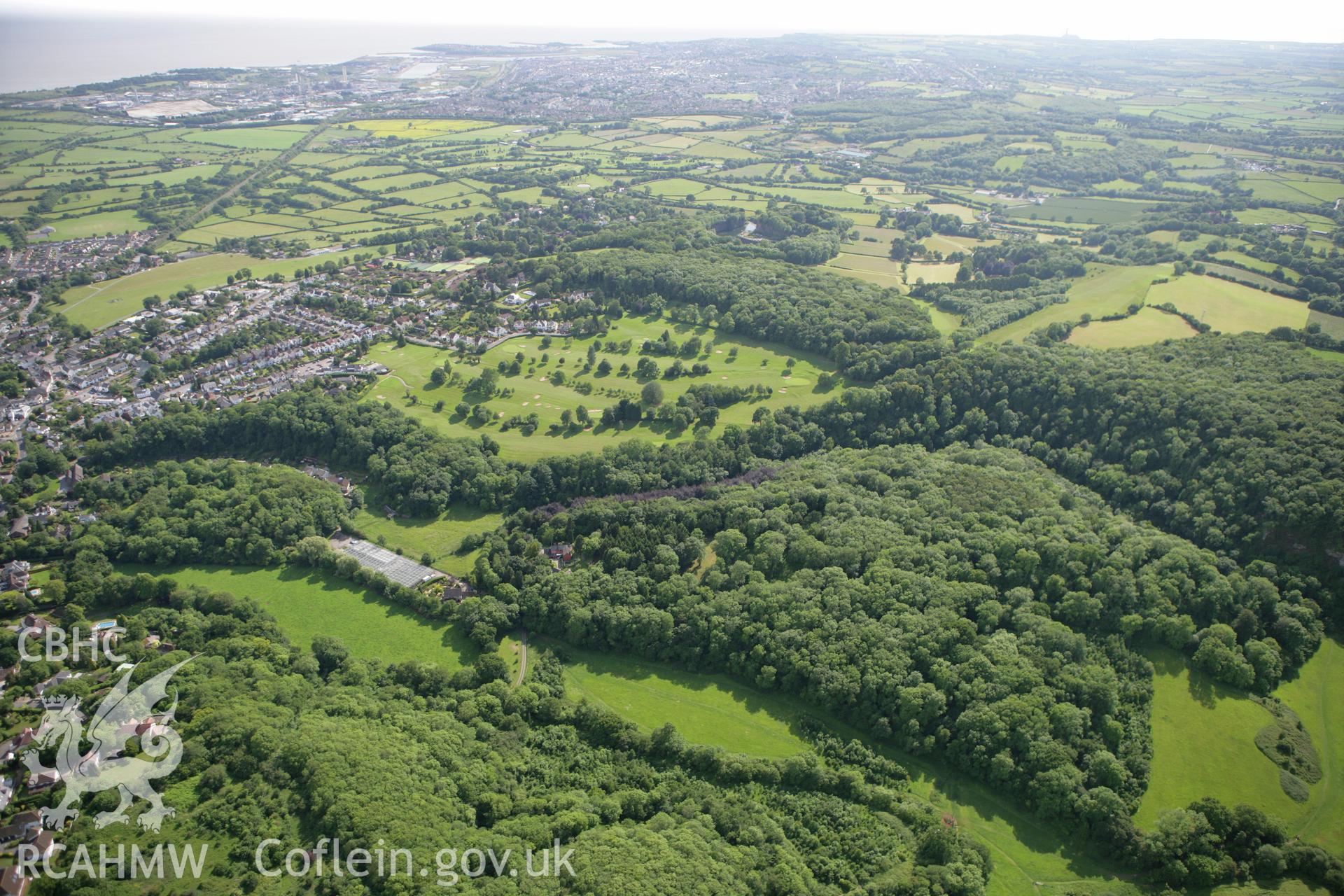 RCAHMW colour oblique photograph of Dinas Powys fort. Taken by Toby Driver on 13/06/2011.