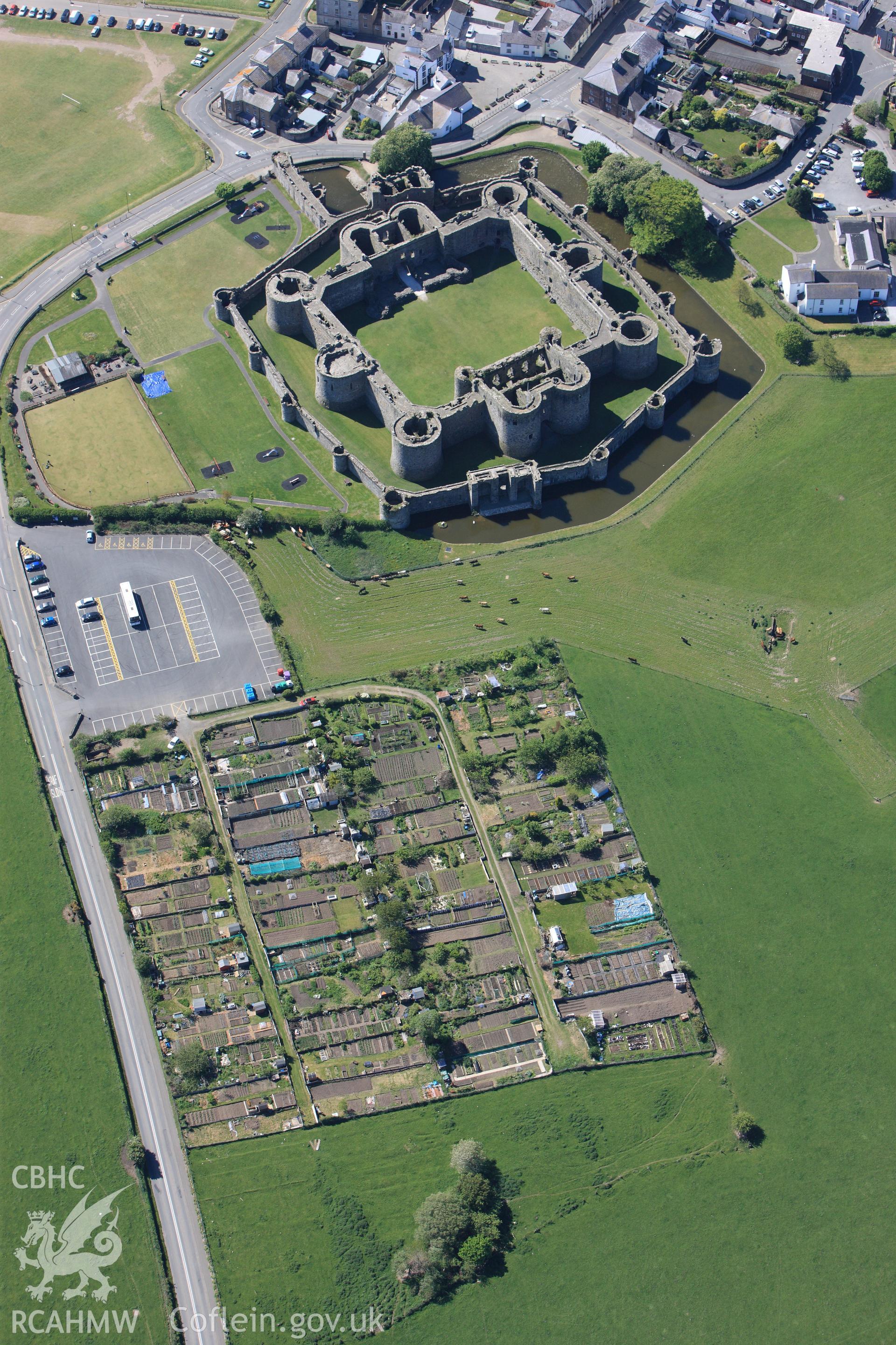 RCAHMW colour oblique photograph of allotments at Beaumaris. Taken by Toby Driver on 03/05/2011.