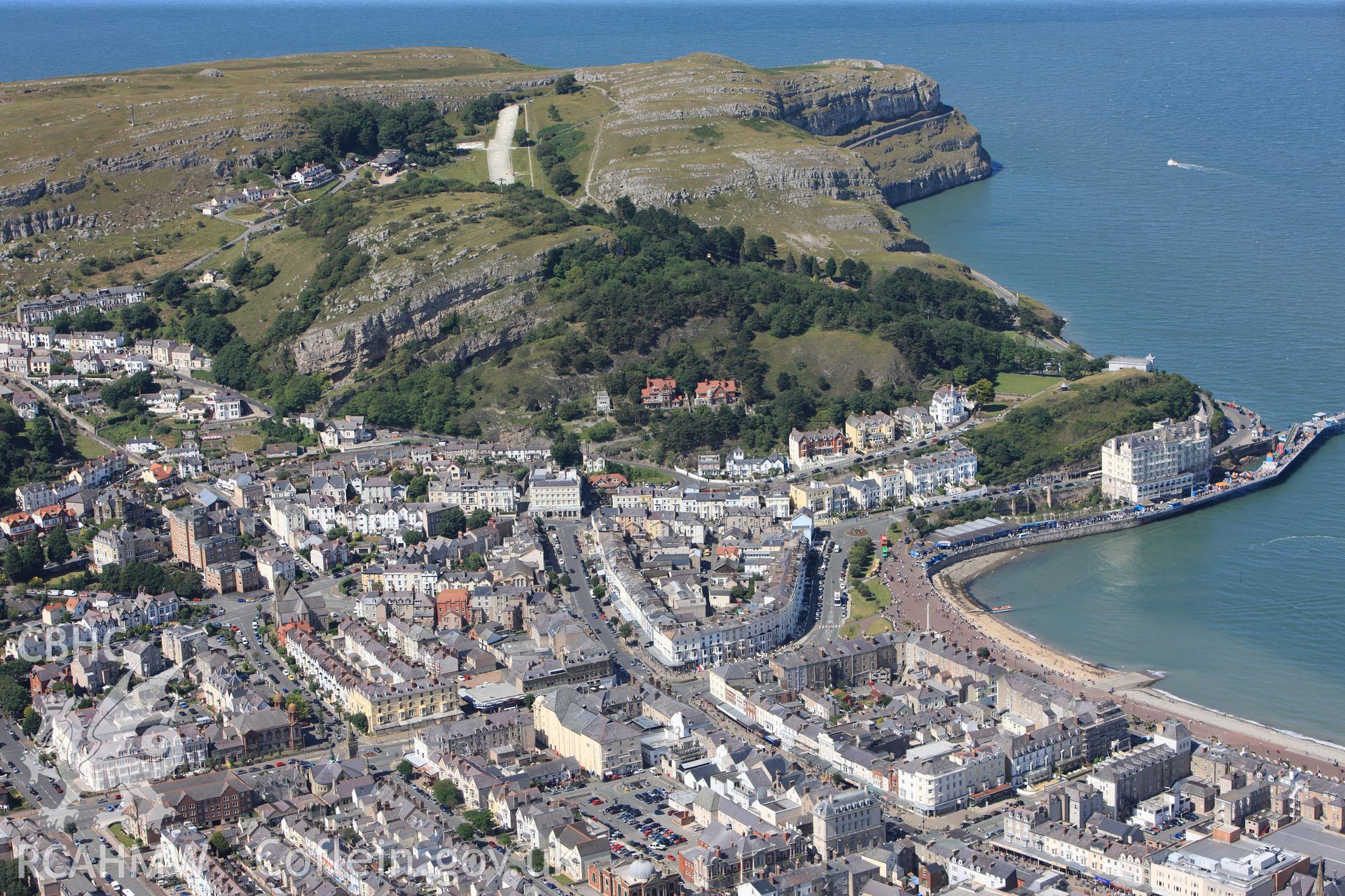 RCAHMW colour oblique photograph of Llandudno, town and sea front, from south. Taken by Toby Driver on 20/07/2011.