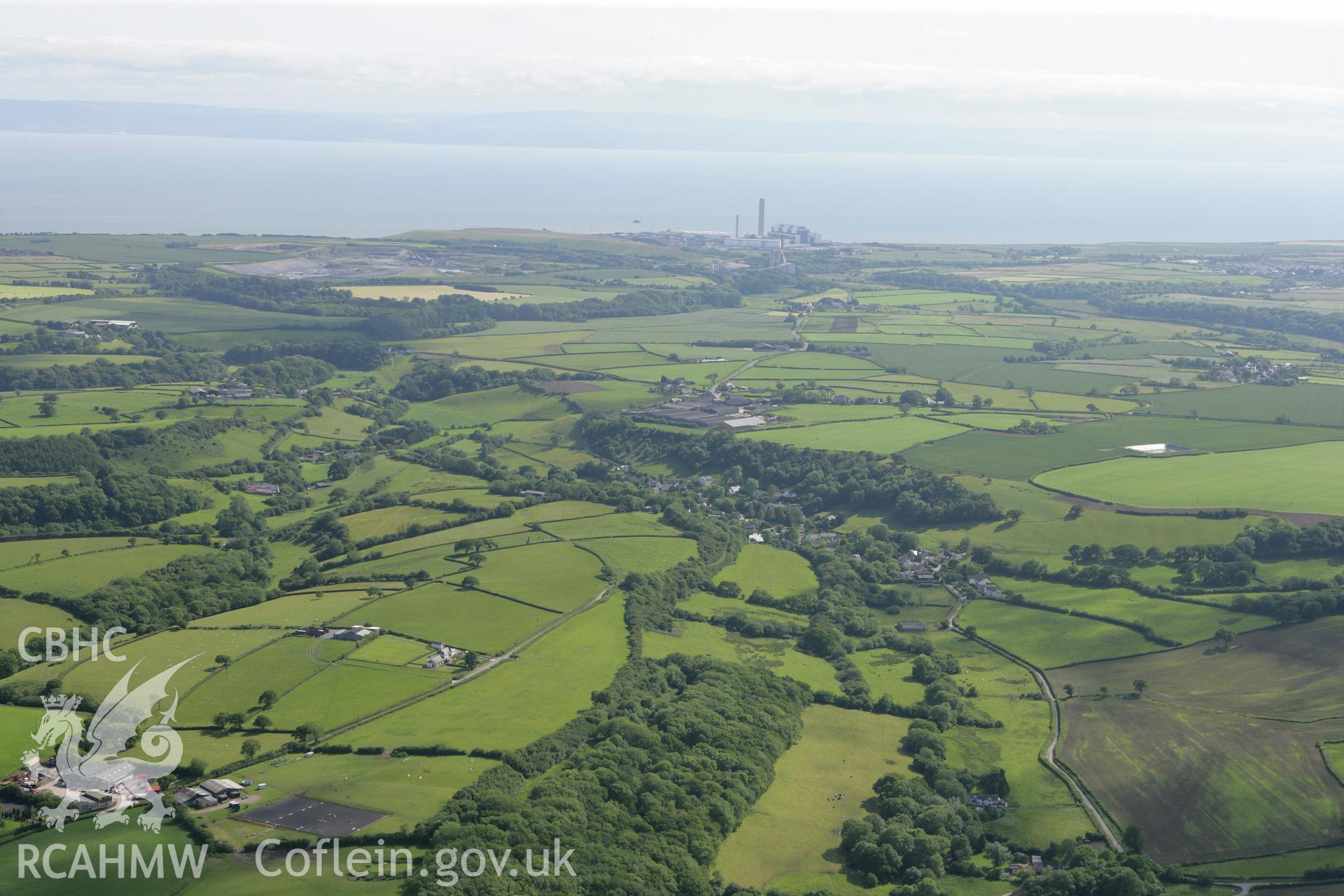 RCAHMW colour oblique photograph of Aberthaw power station. Taken by Toby Driver on 13/06/2011.