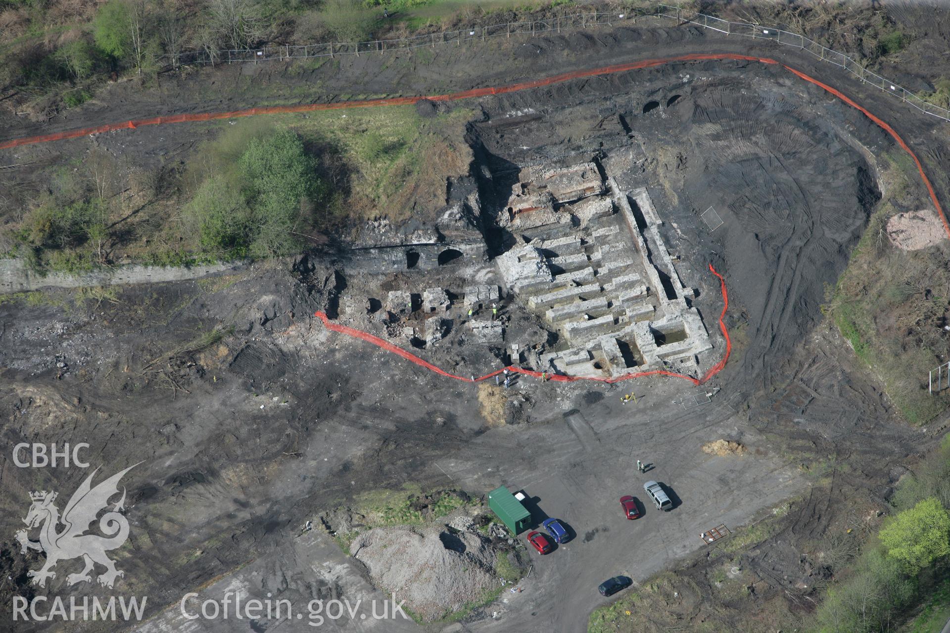 RCAHMW colour oblique photograph of Ystalyfera Iron And Tinplate Works. Taken by Toby Driver on 08/04/2011.