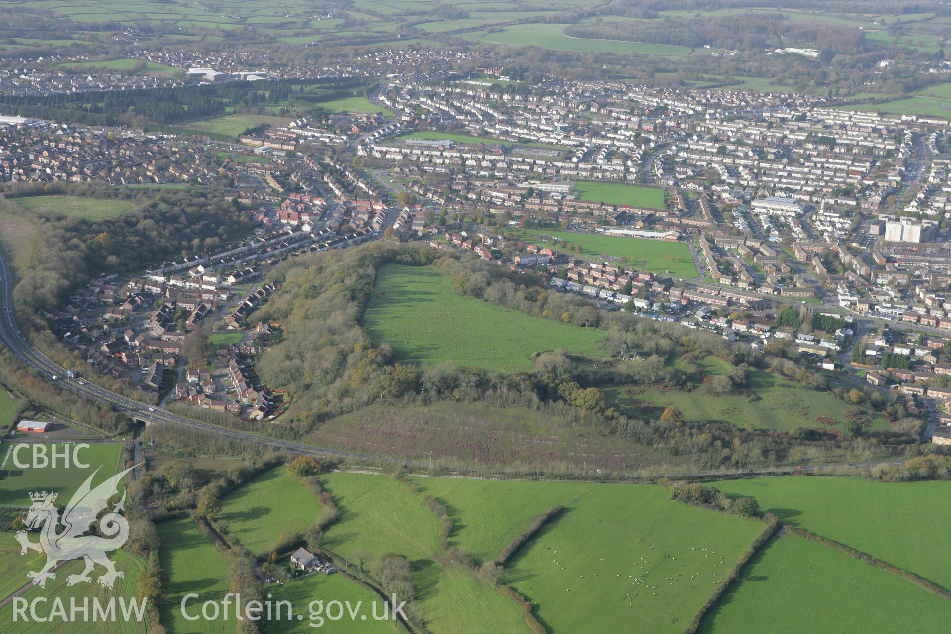 RCAHMW colour oblique photograph of Caerau Hillfort. Taken by Toby Driver on 17/11/2011.