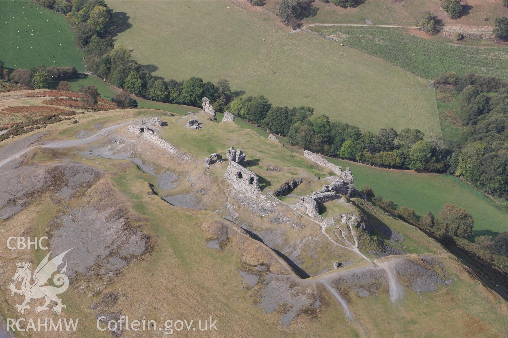 RCAHMW colour oblique photograph of Castell Dinas Bran. Taken by Toby Driver on 04/10/2011.