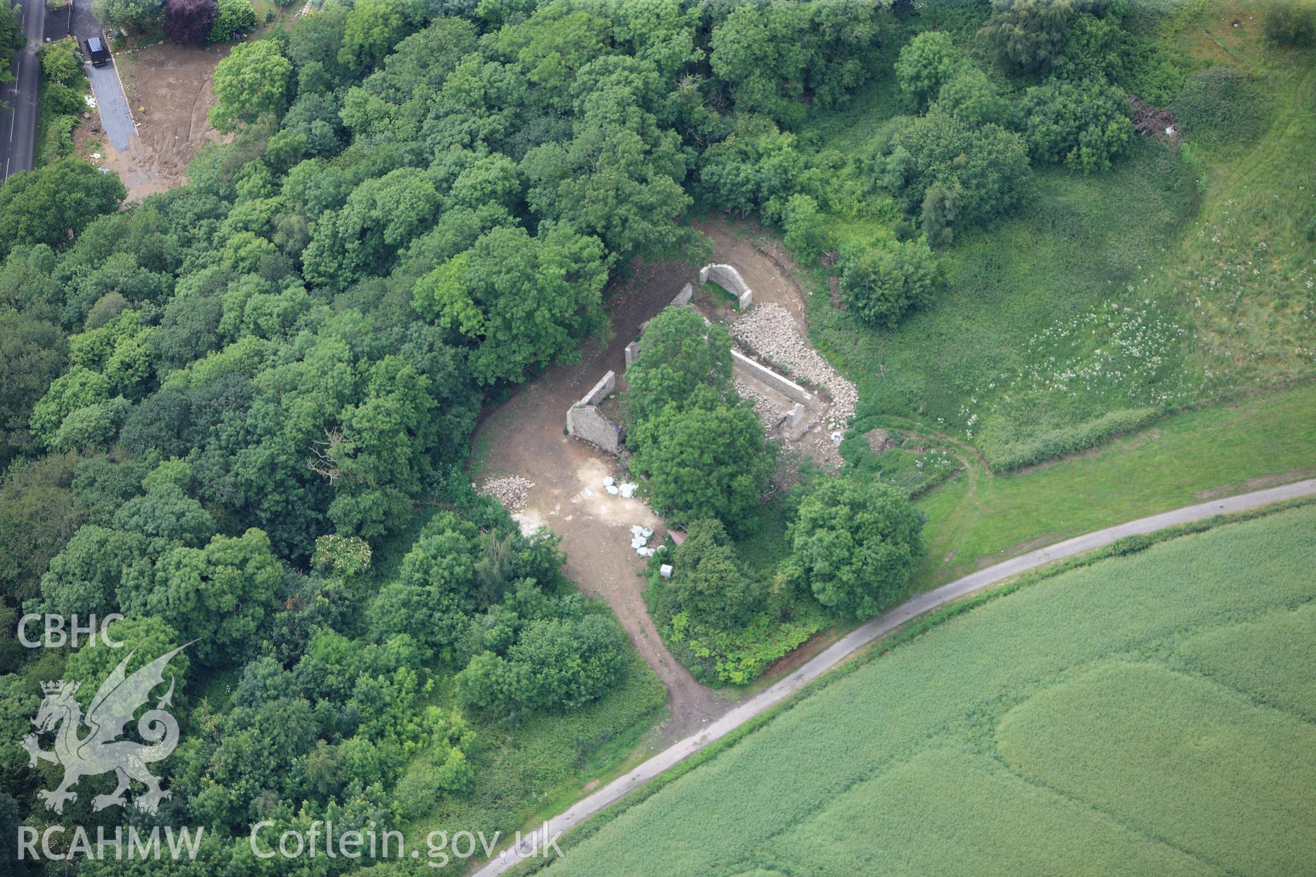 RCAHMW colour oblique photograph of Trostrey 'Castle'. Taken by Toby Driver on 13/06/2011.