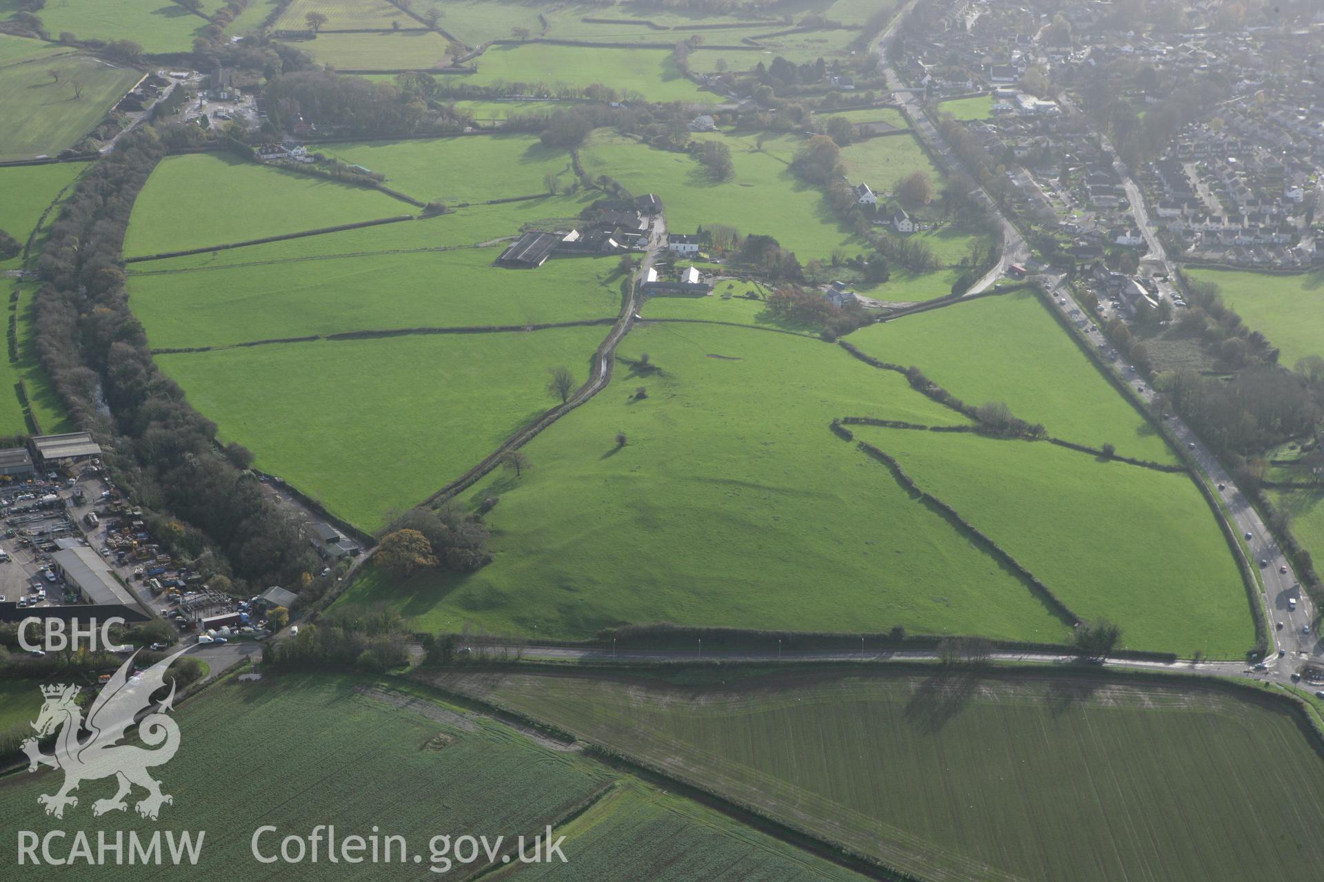 RCAHMW colour oblique photograph of Twyn Bwmbegan Field System. Taken by Toby Driver on 17/11/2011.