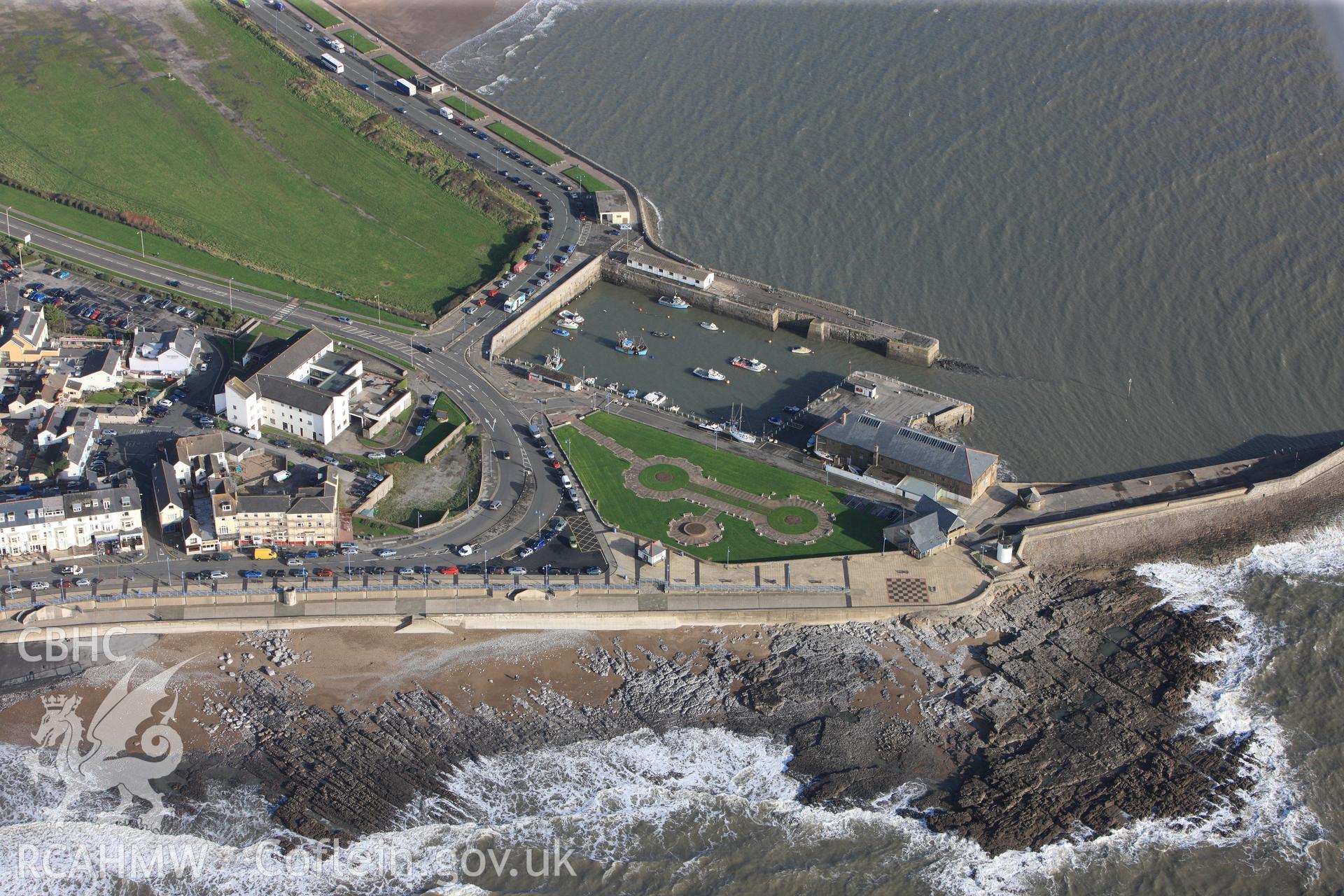 RCAHMW colour oblique photograph of Porthcawl Harbour. Taken by Toby Driver on 17/11/2011.