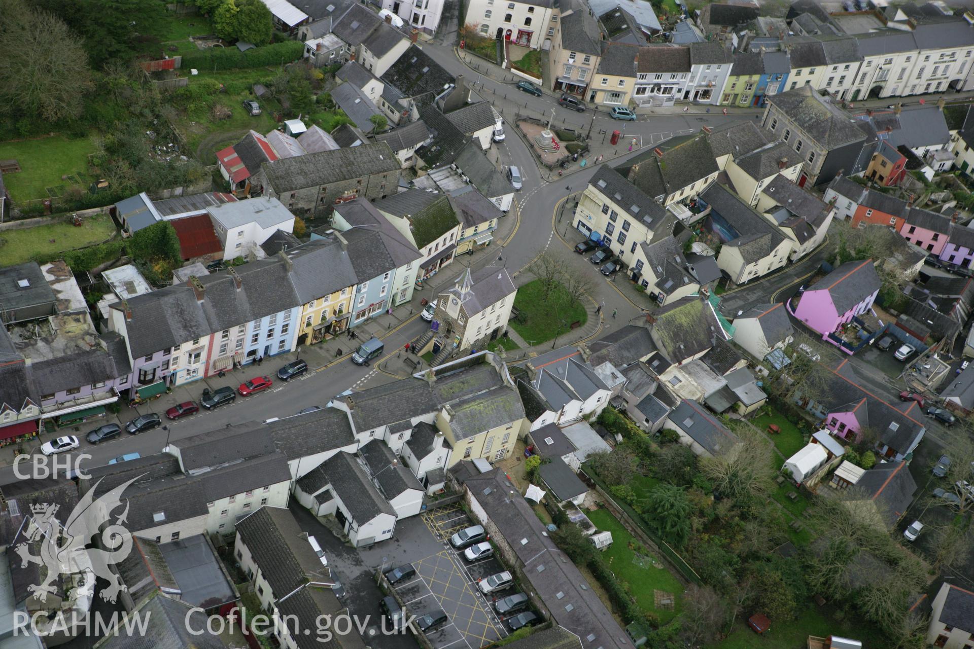 RCAHMW colour oblique photograph of Town Hall, High Street, Narberth. Taken by Toby Driver on 17/11/2011.
