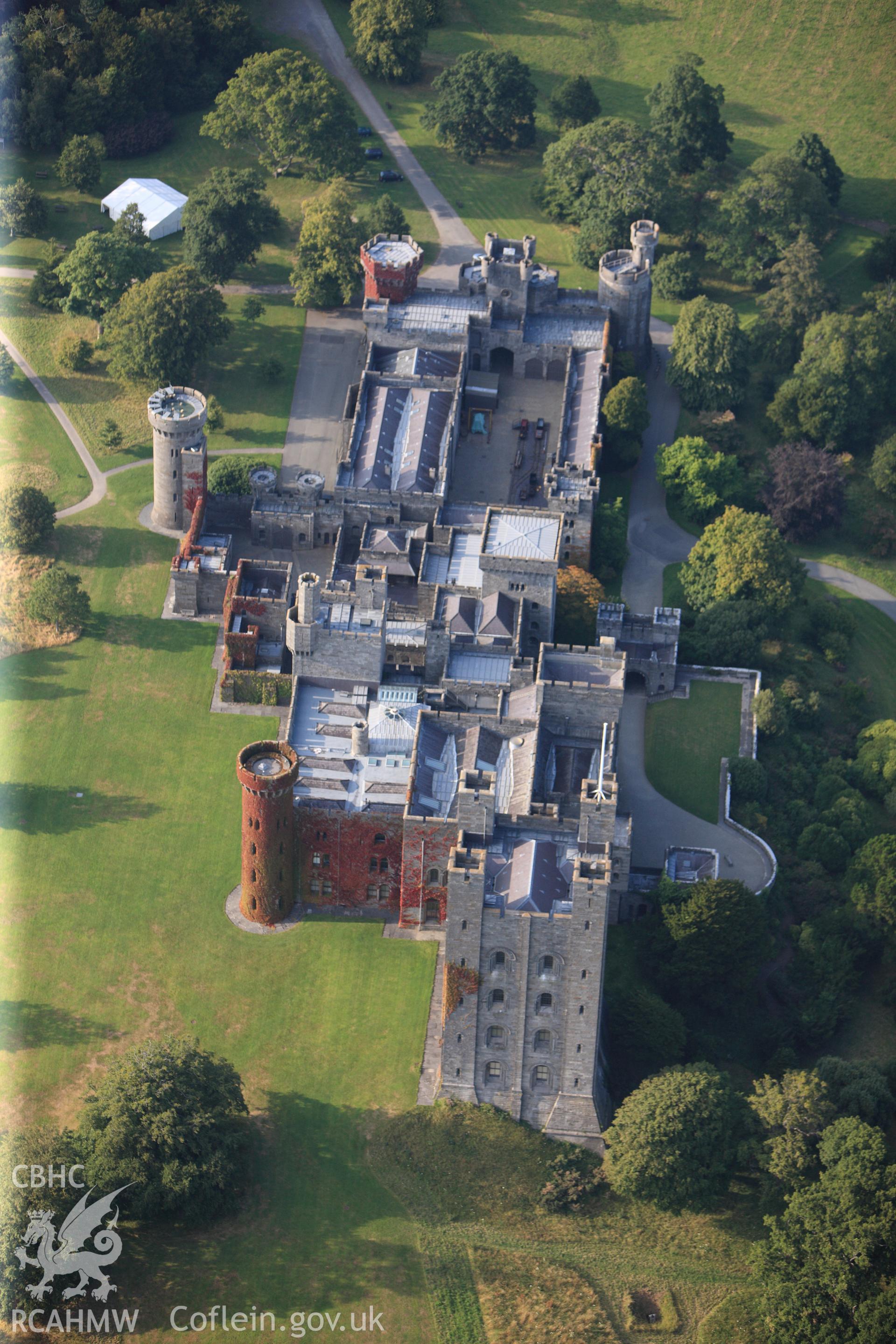 RCAHMW colour oblique photograph of Penrhyn castle. Taken by Toby Driver and Oliver Davies on 27/07/2011.