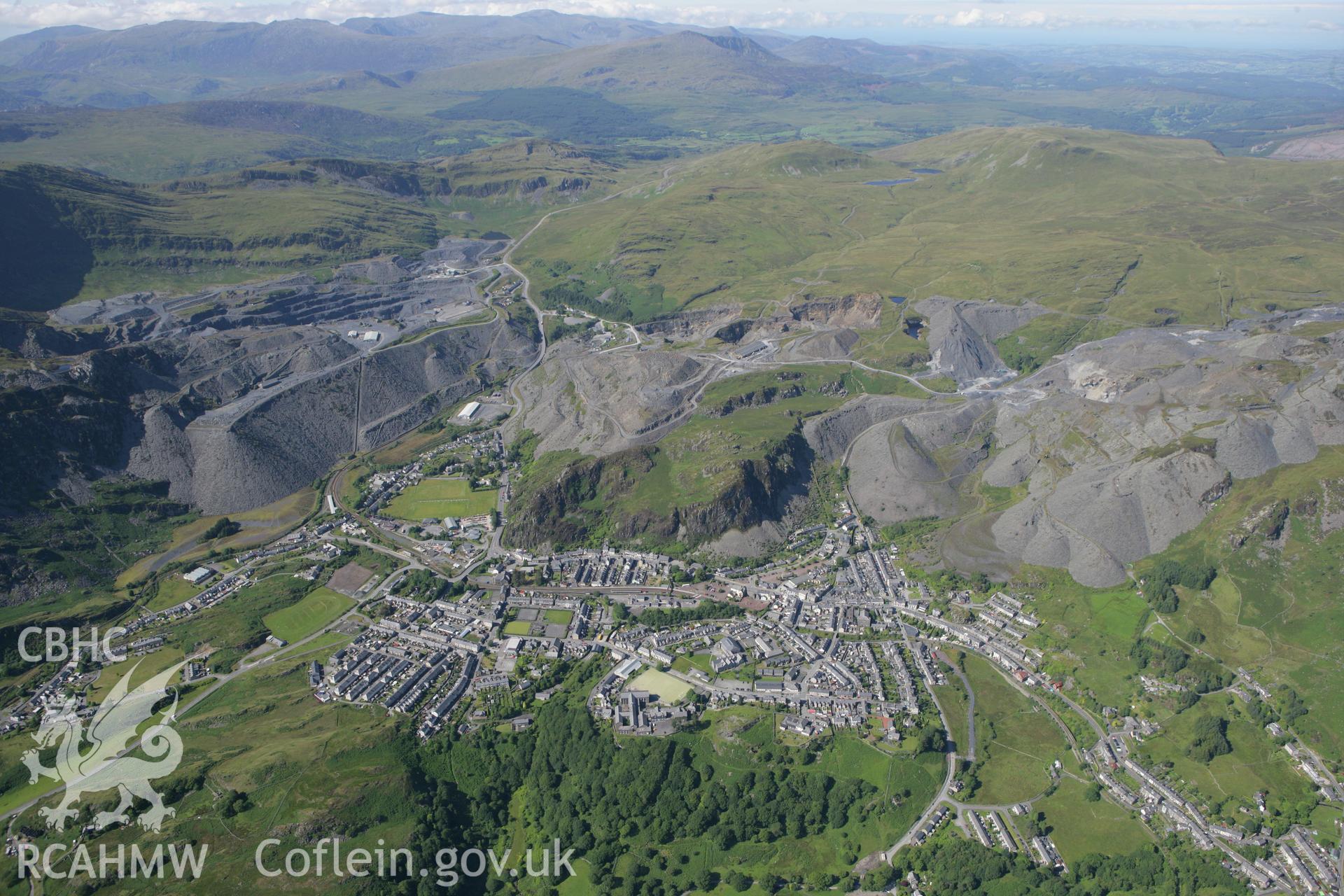 RCAHMW colour oblique photograph of Blaenau Ffestiniog, view from south. Taken by Toby Driver on 20/07/2011.