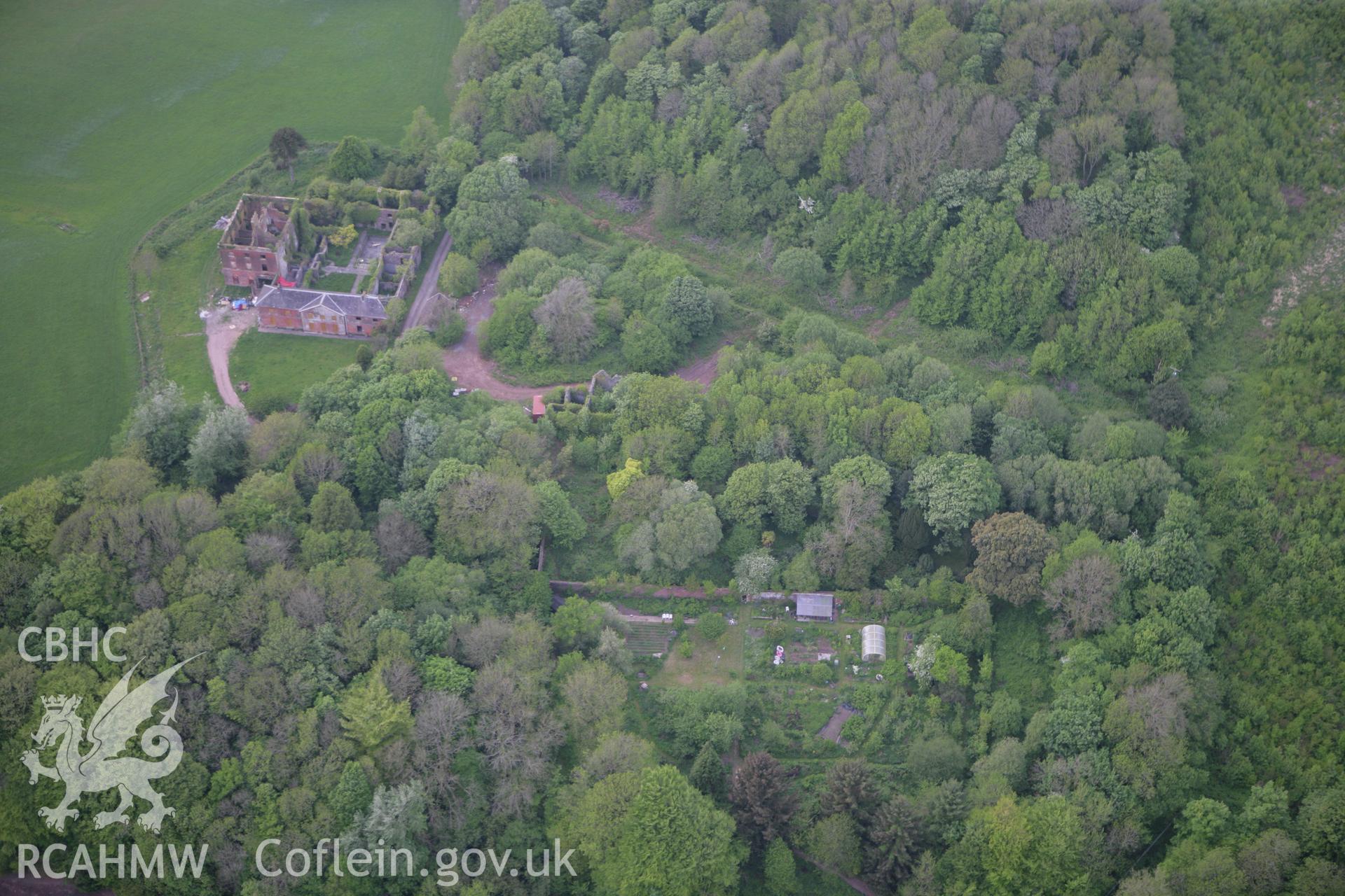 RCAHMW colour oblique photograph of Iscoed. Taken by Toby Driver and Oliver Davies on 04/05/2011.