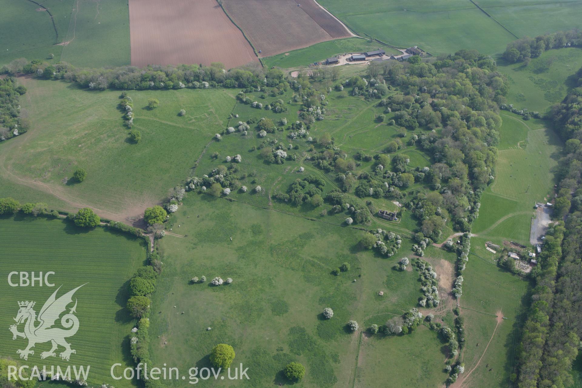 RCAHMW colour oblique photograph of Runston medieval village earthworks. Taken by Toby Driver on 26/04/2011.