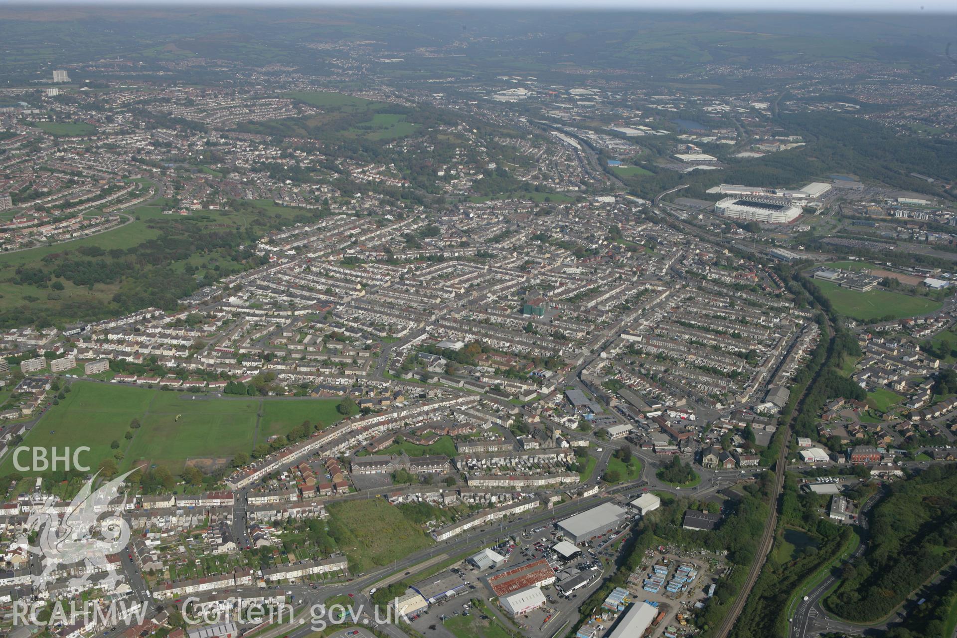 RCAHMW colour oblique photograph of Manselton, Swansea. Taken by Toby Driver and Oliver Davies on 28/09/2011.