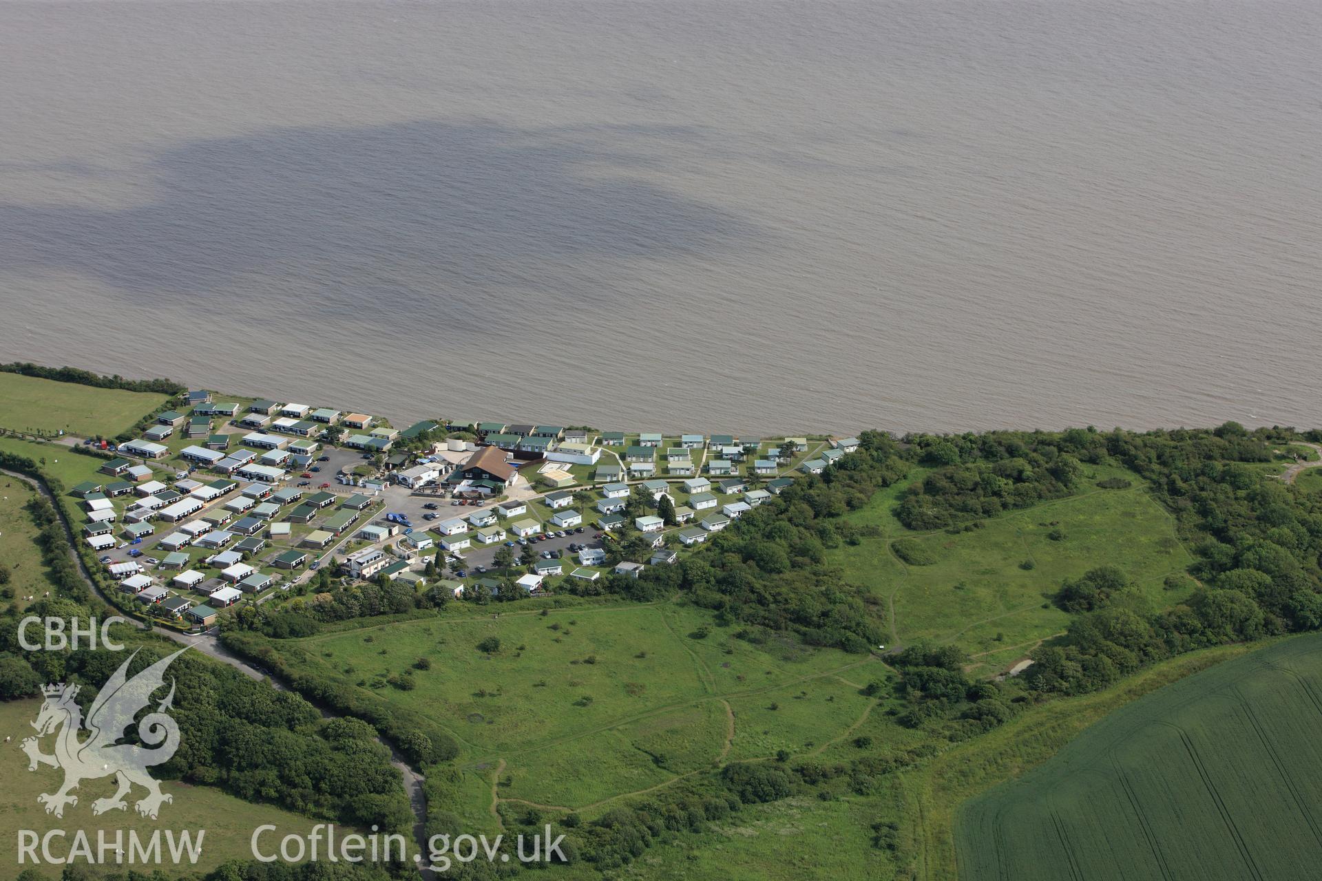RCAHMW colour oblique photograph of Lavernock Point Holiday Camp. Taken by Toby Driver on 13/06/2011.